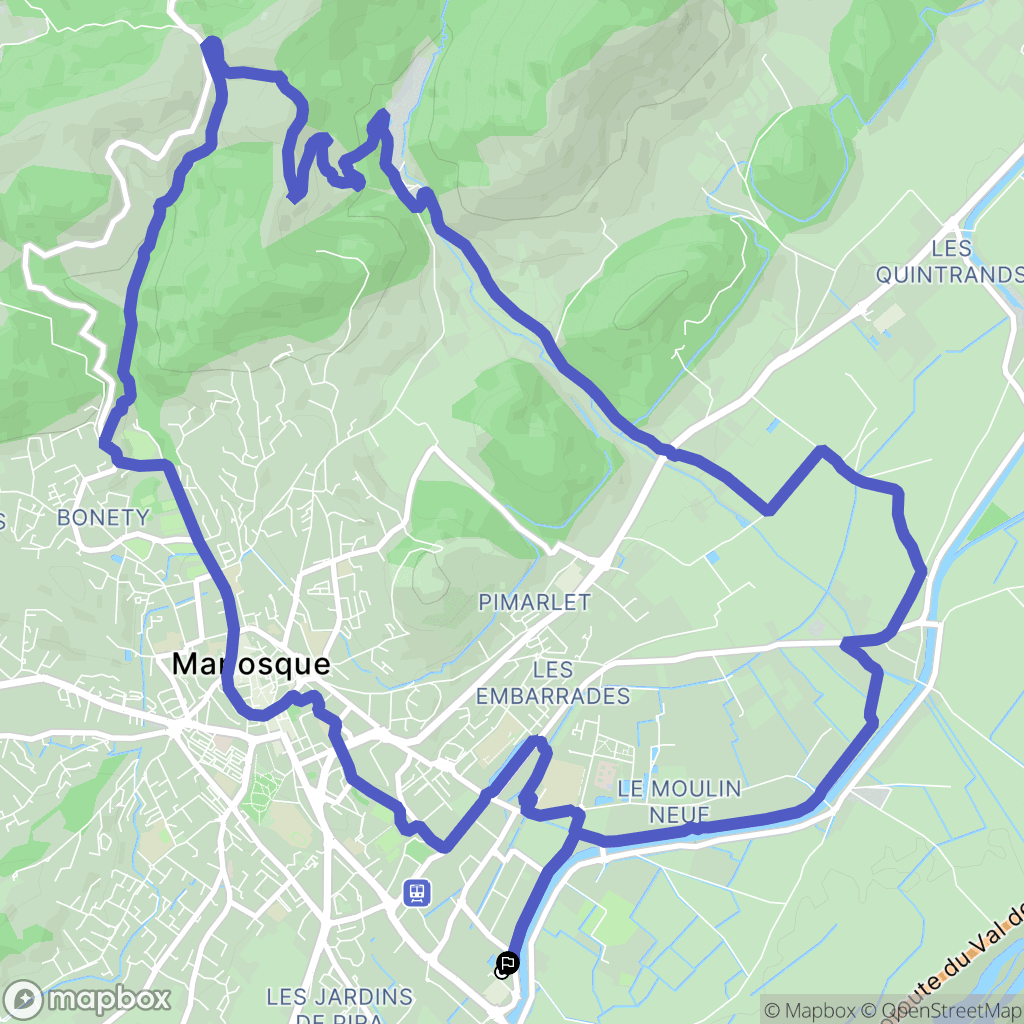 Manosque : carte du parcours de randonnée - France