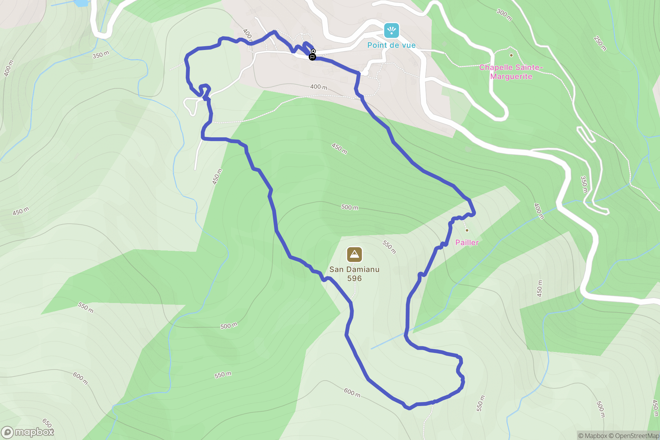 Sorio : carte du parcours de randonnée - France