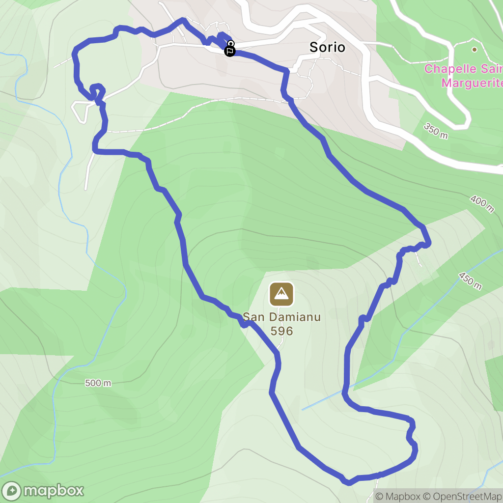 Sorio : carte du parcours de randonnée - France