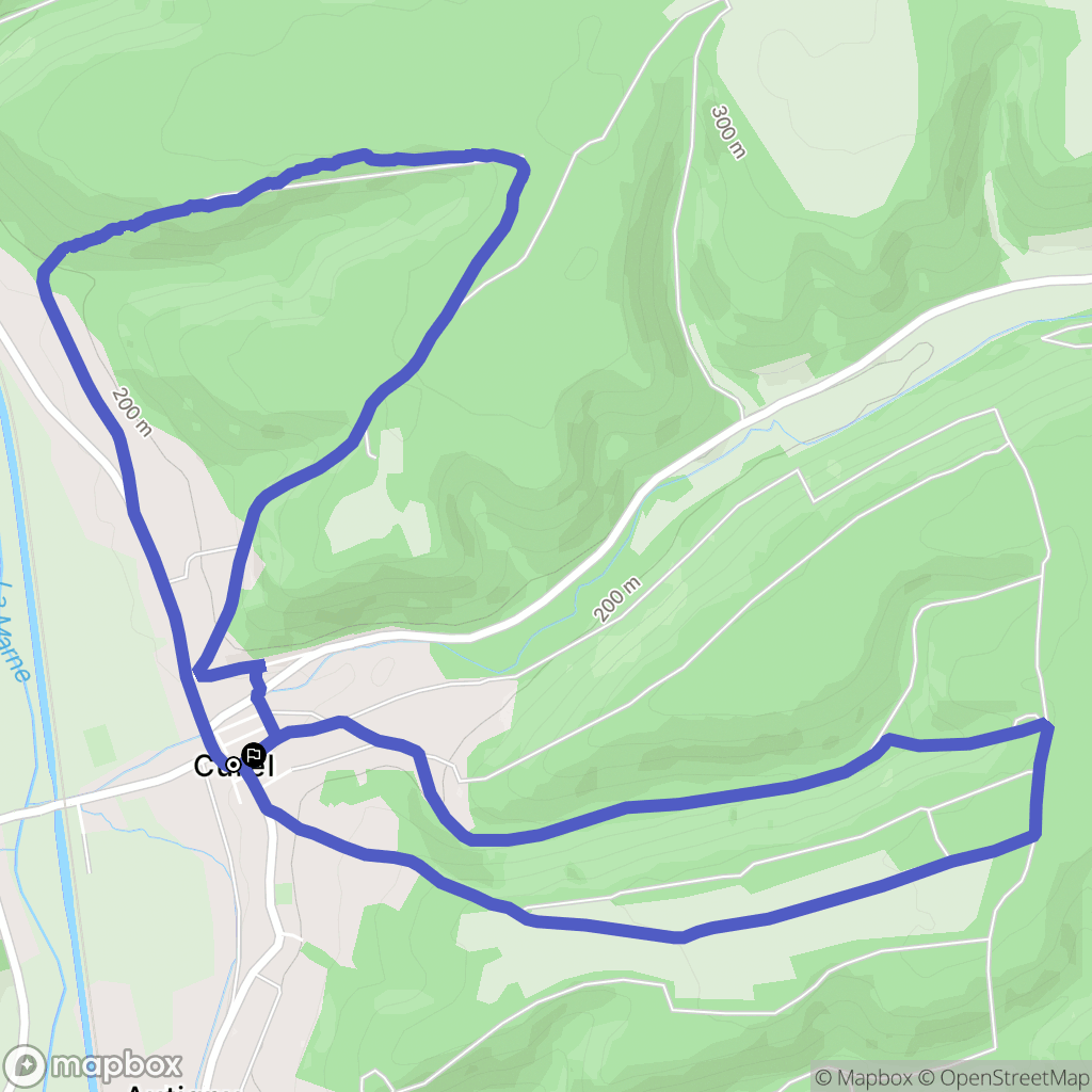 Curel : carte du parcours de randonnée - France
