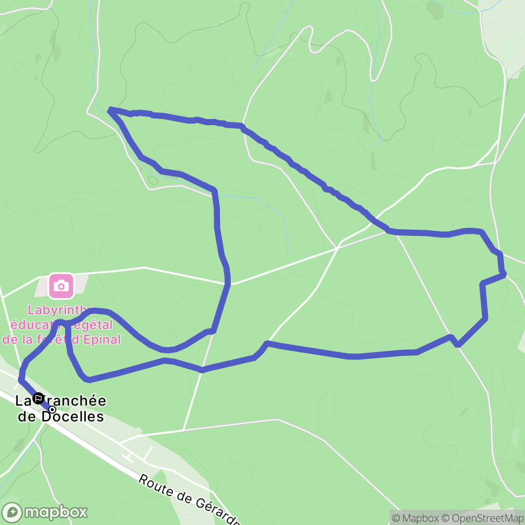 Épinal : carte du parcours de randonnée - France