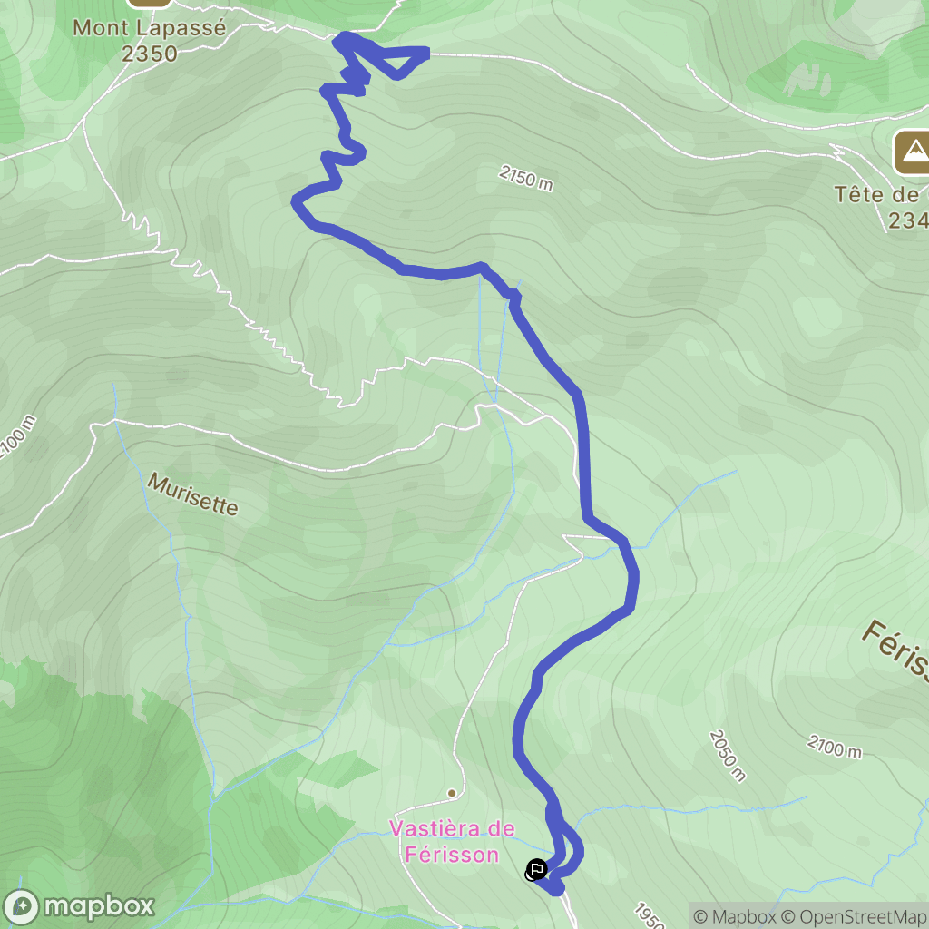 Belvédère : carte du parcours de randonnée - France