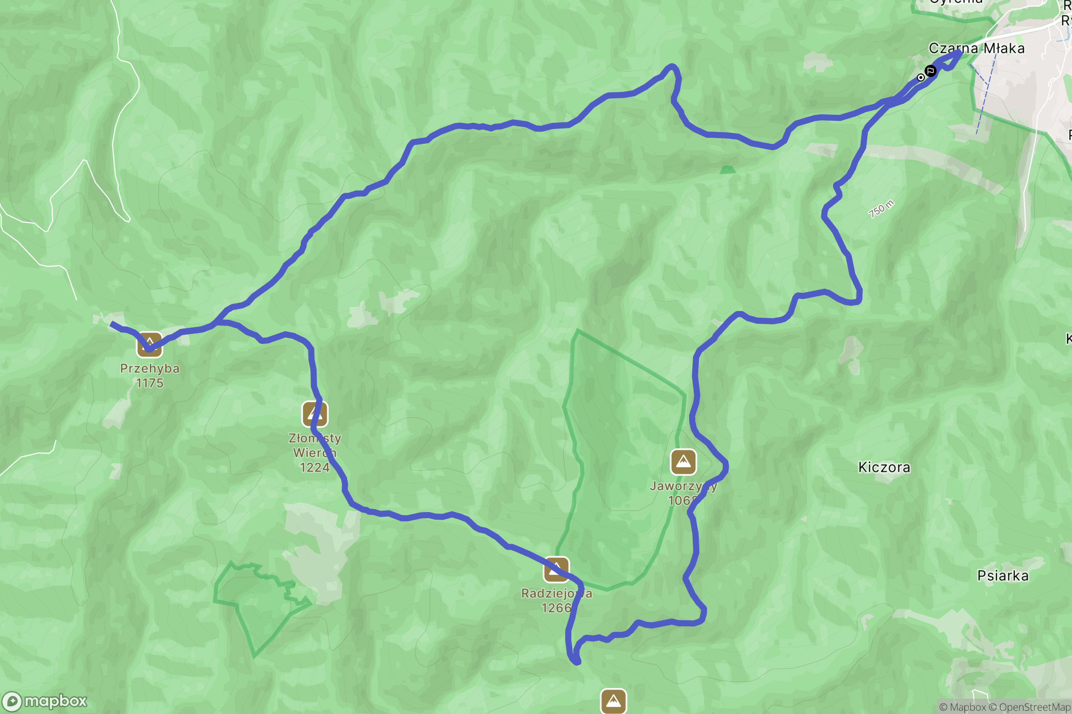 Rytro: mapa trasy - Poland