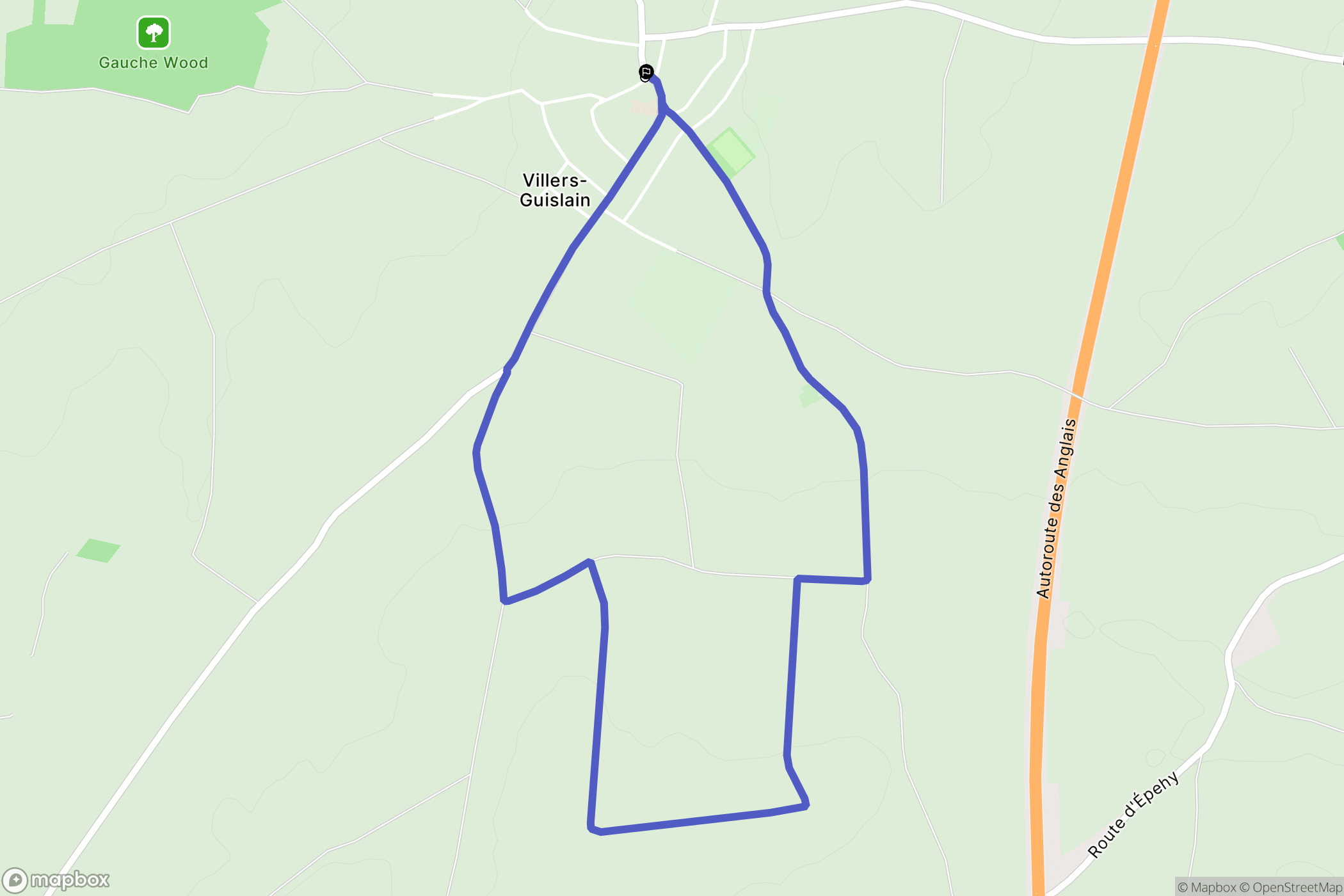 Villers-Guislain : carte du parcours de randonnée - France