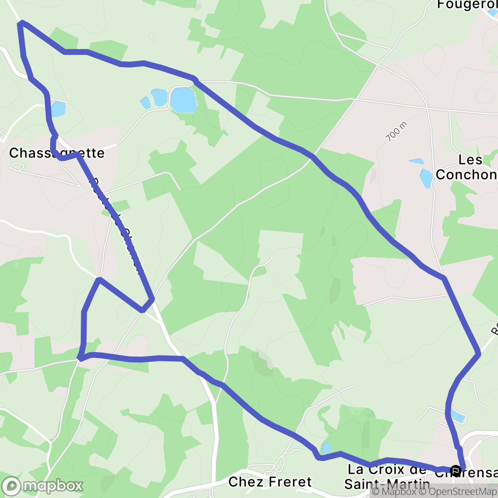 Charensat : carte du parcours de randonnée - France