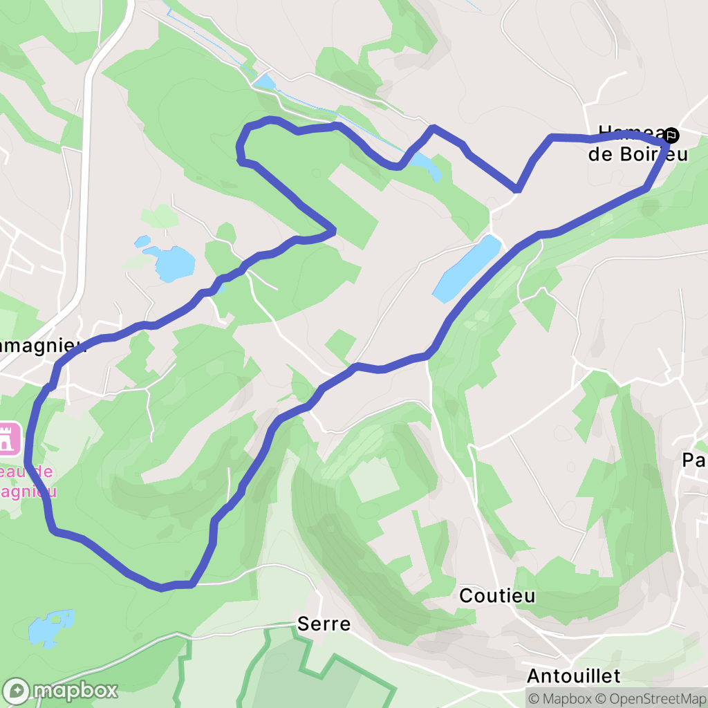 Chozeau : carte du parcours de randonnée - France