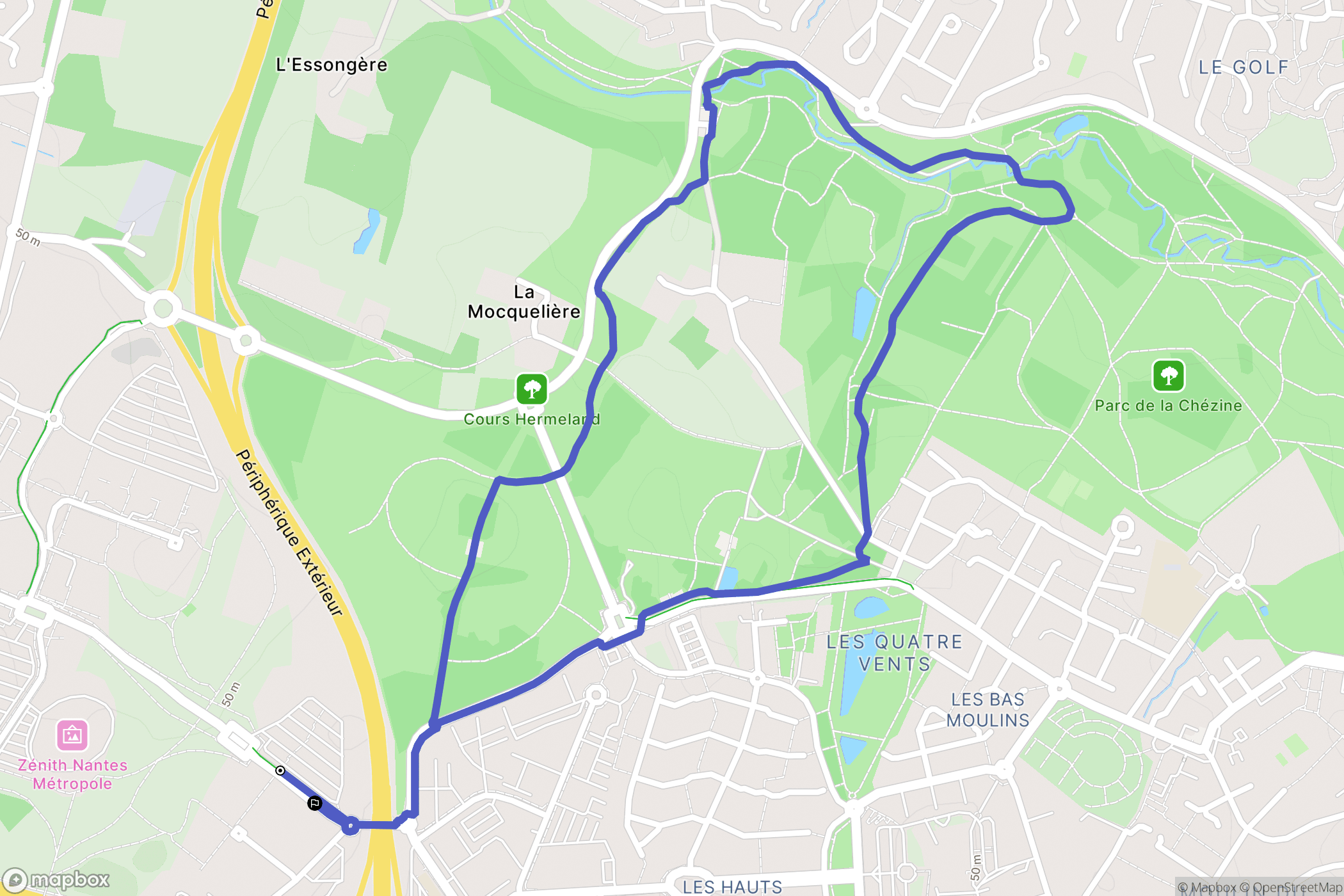 Saint-Herblain : carte du parcours de randonnée - France