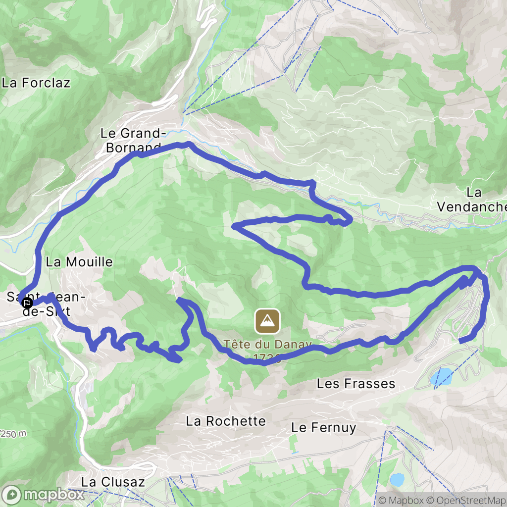 Saint-Jean-de-Sixt : carte du parcours de randonnée - France