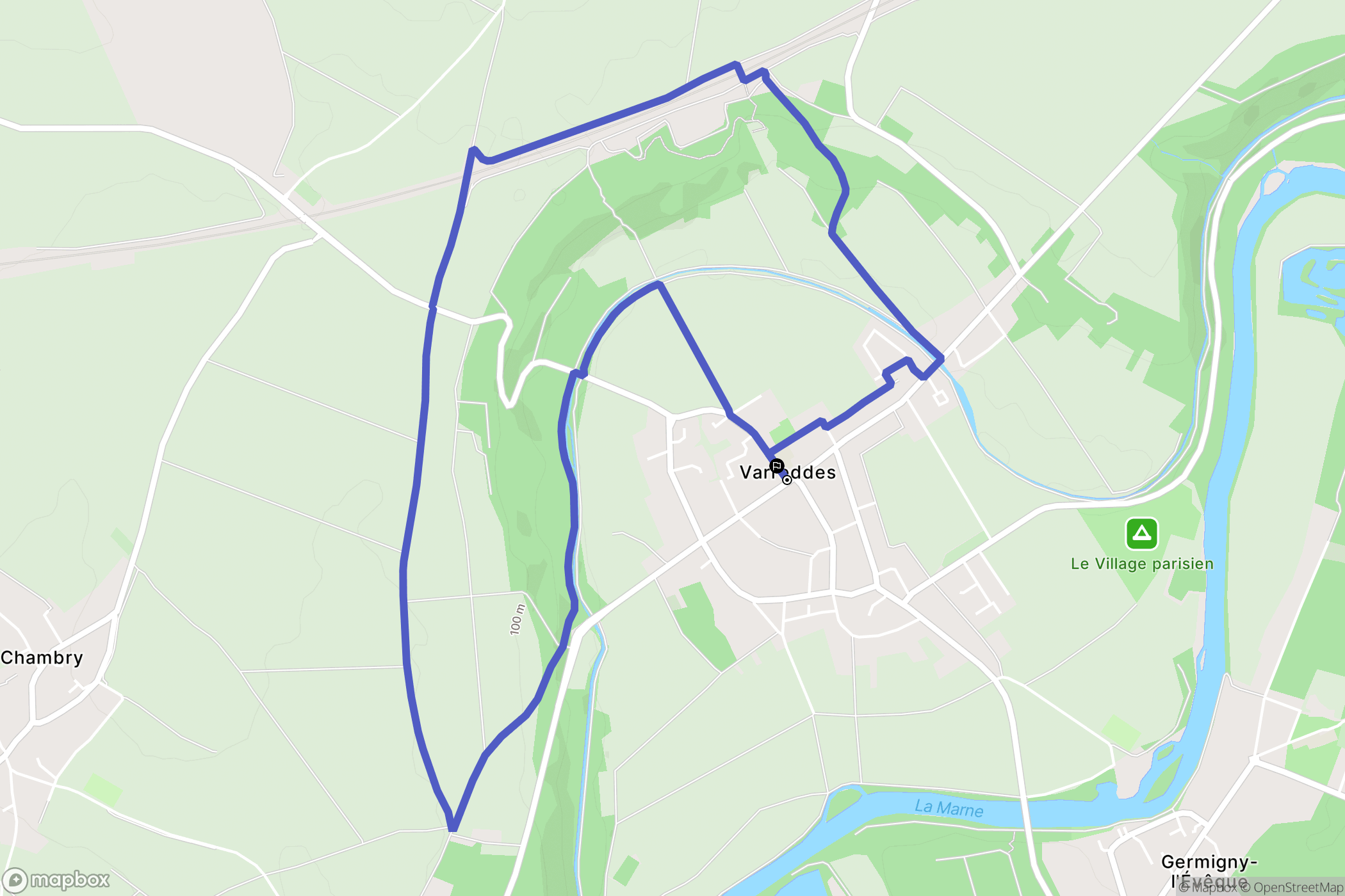 Varreddes : carte du parcours de randonnée - France