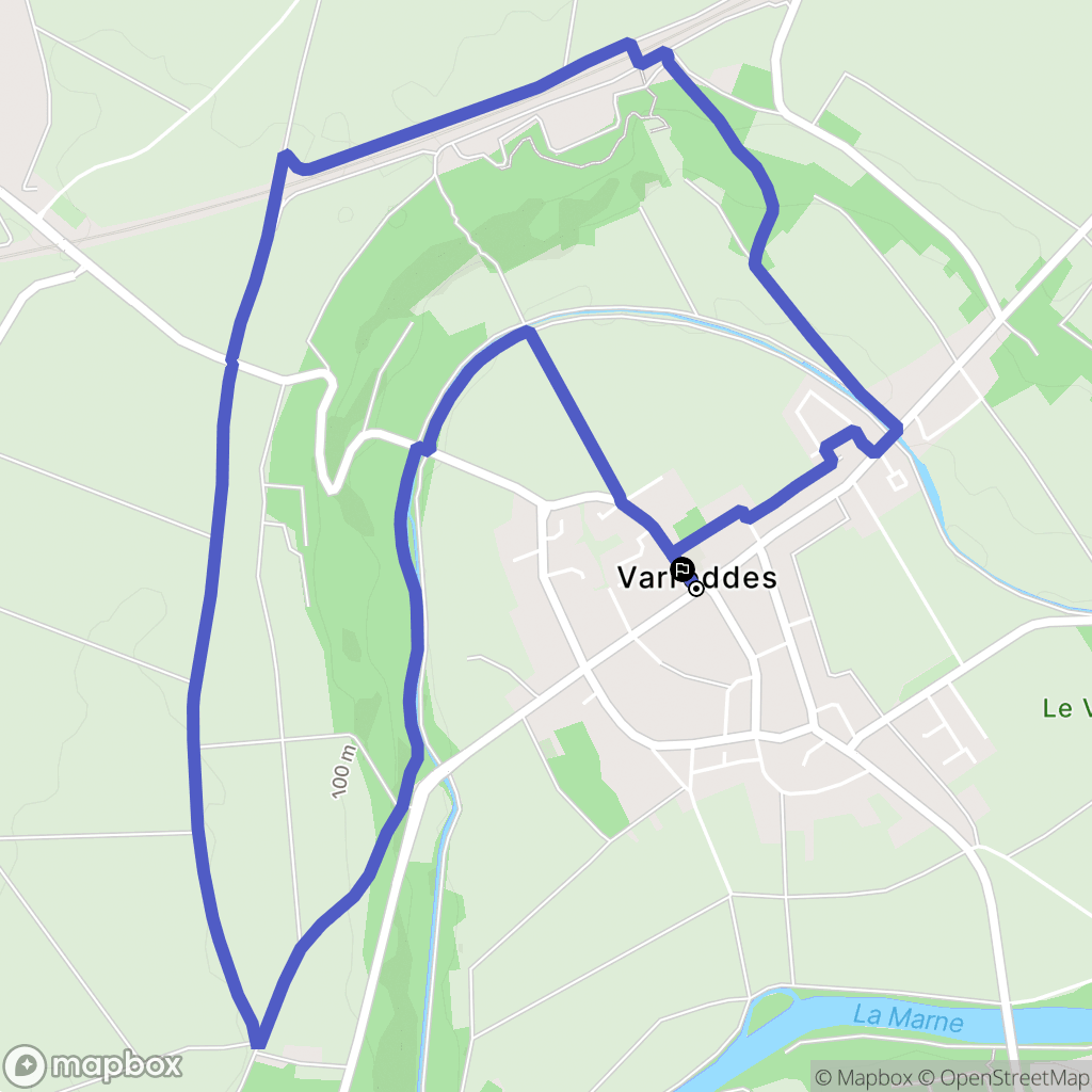 Varreddes : carte du parcours de randonnée - France