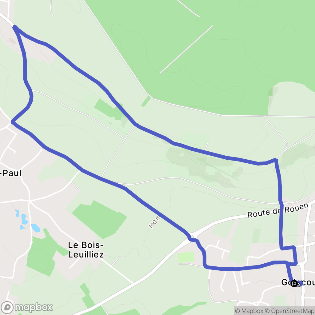 Goincourt : carte du parcours de randonnée - France