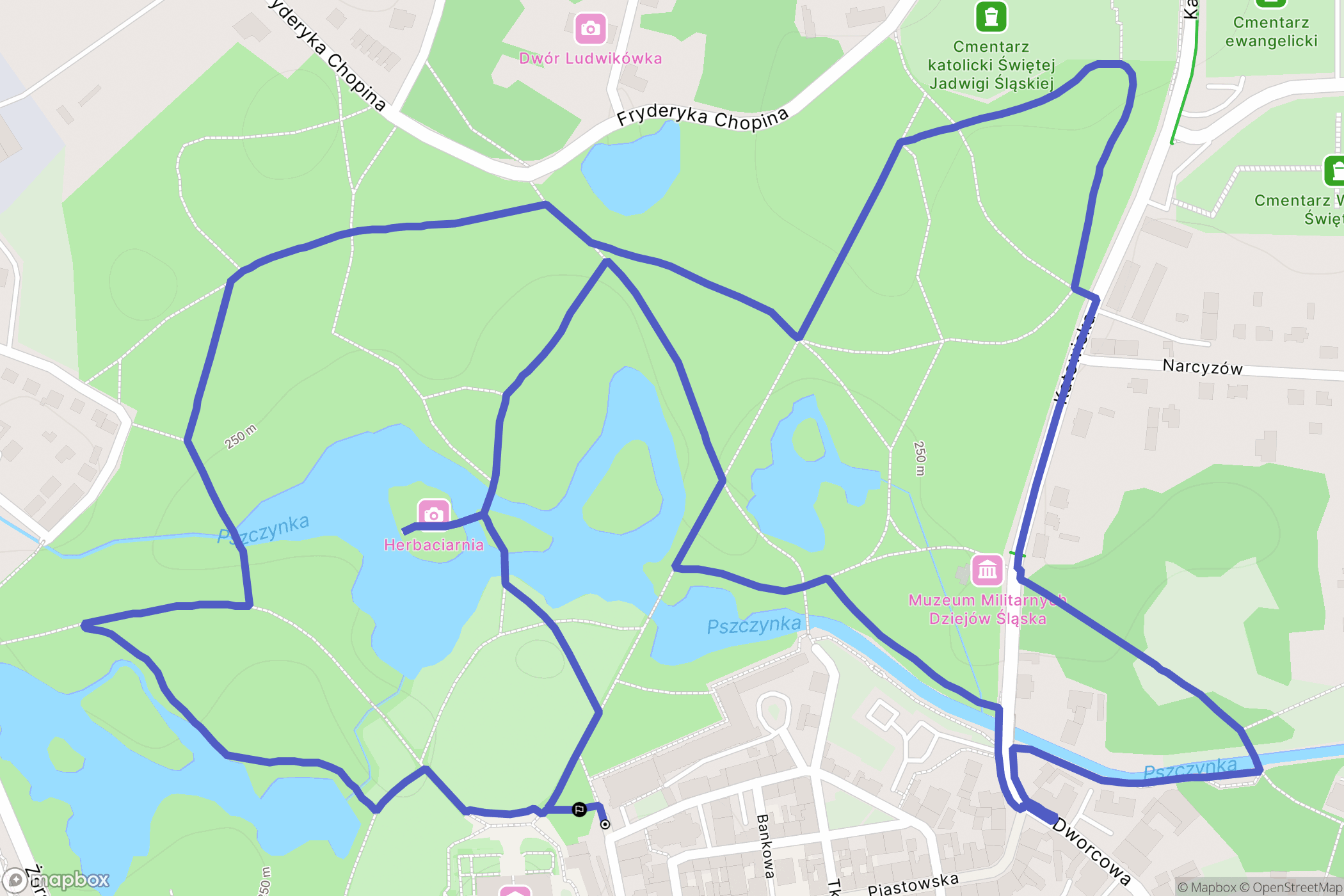 Pszczyna: mapa trasy - Poland