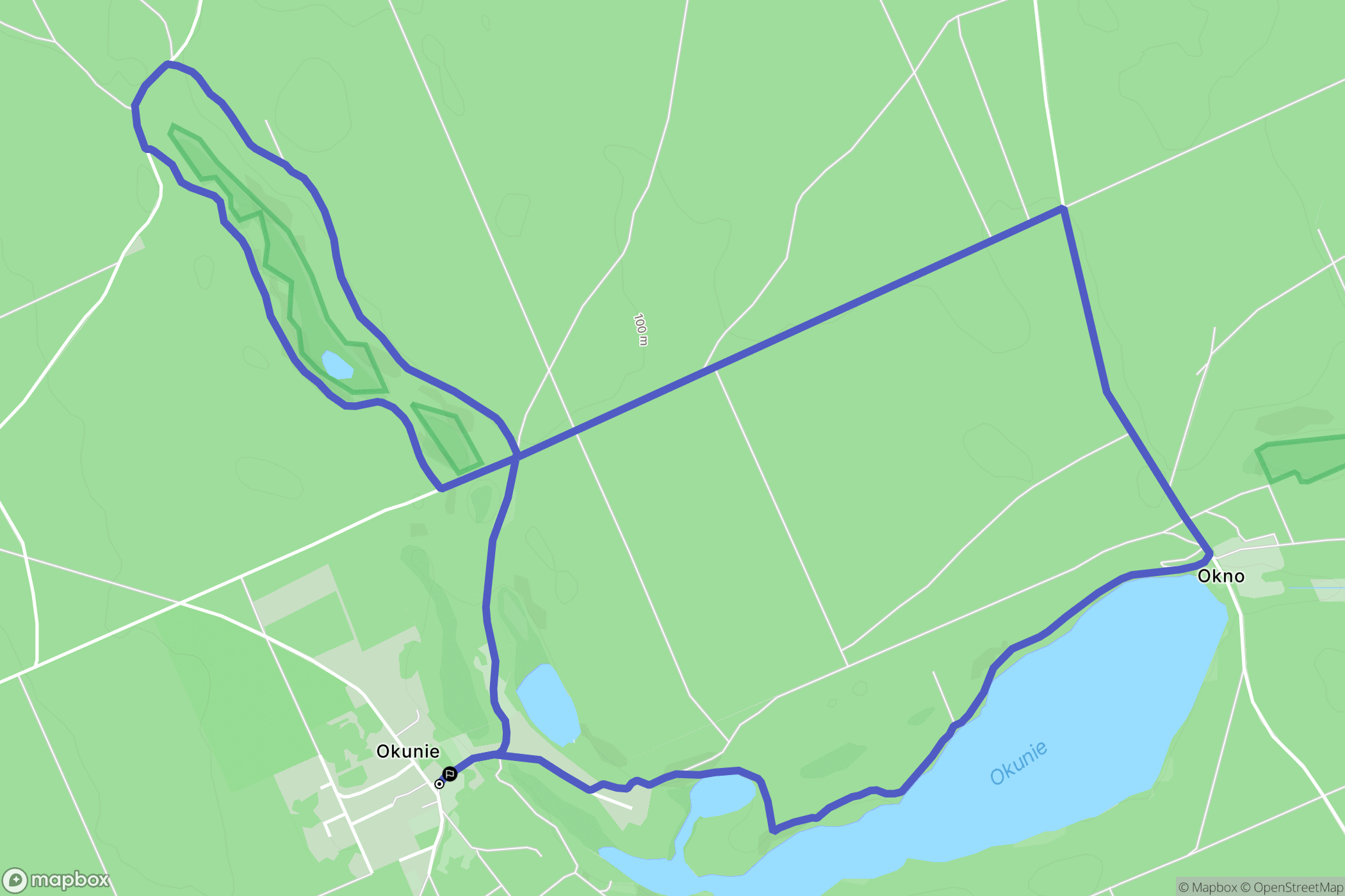 Okunie: mapa trasy - Poland