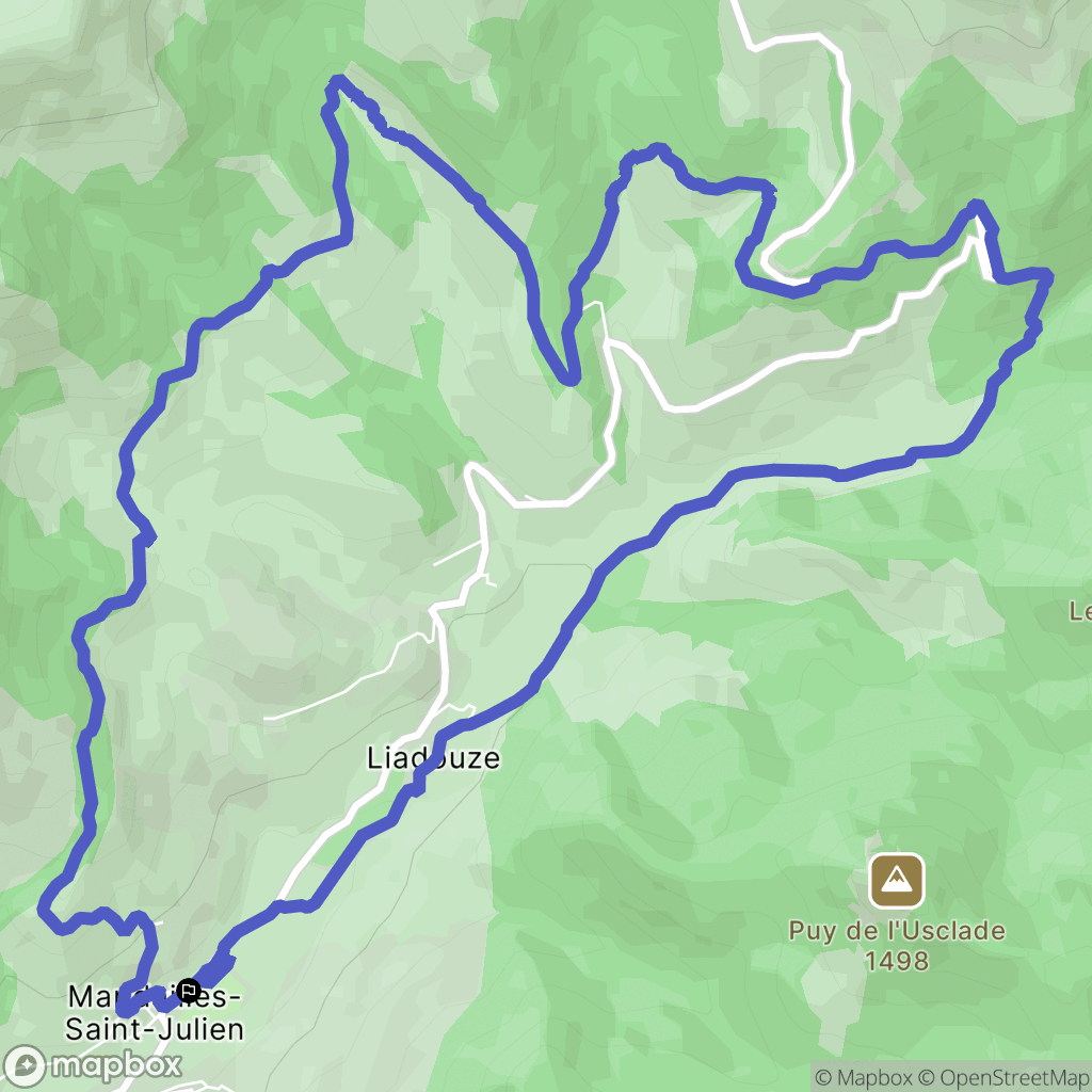 Mandailles-Saint-Julien : carte du parcours de randonnée - France
