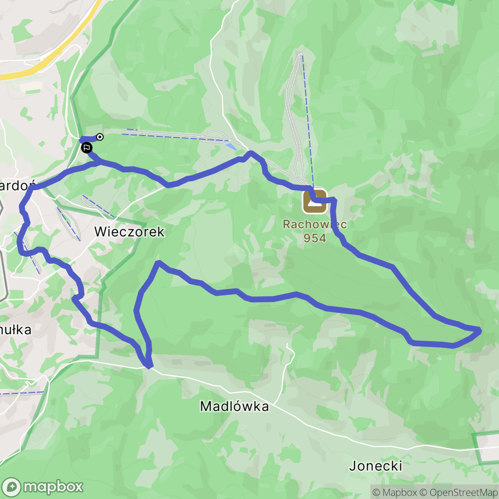 Zwardoń: mapa trasy - Poland