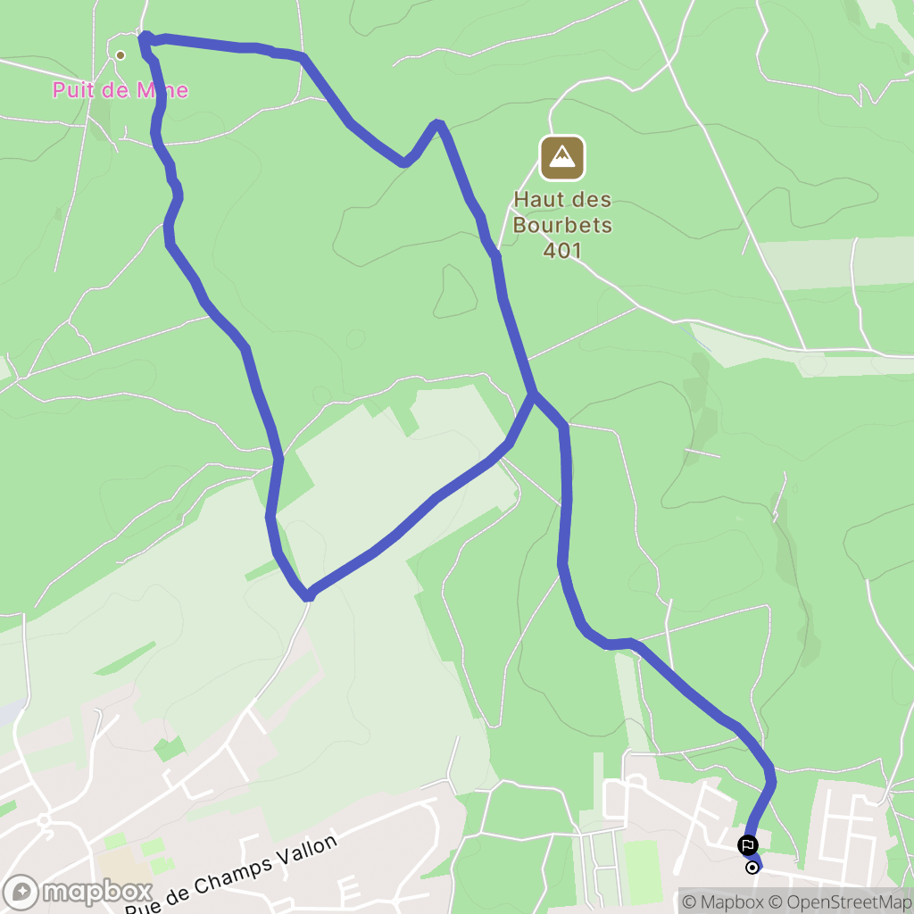Grand-Charmont : carte du parcours de randonnée - France