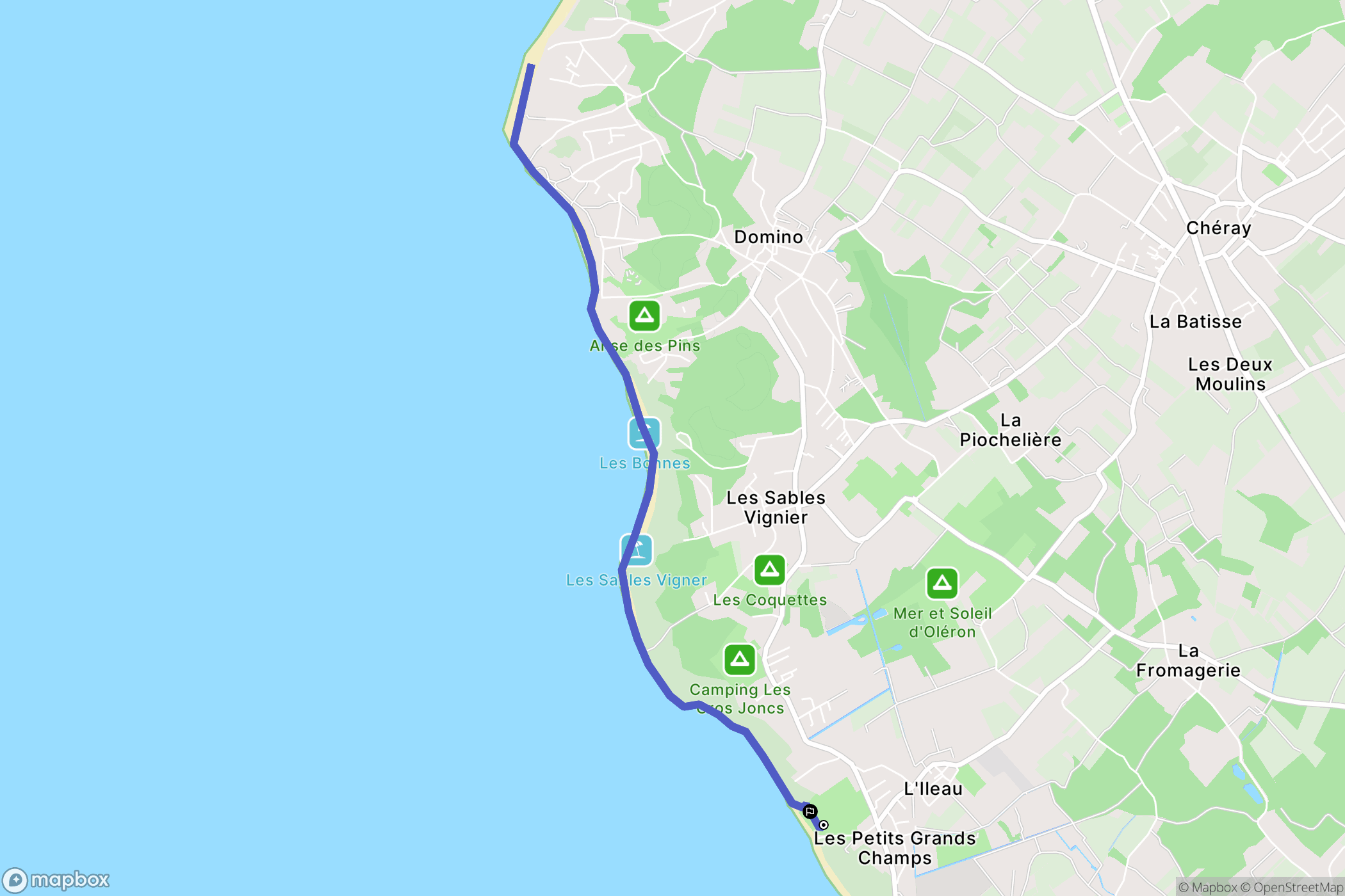 Saint-Pierre-d'Oléron : carte du parcours de randonnée - France