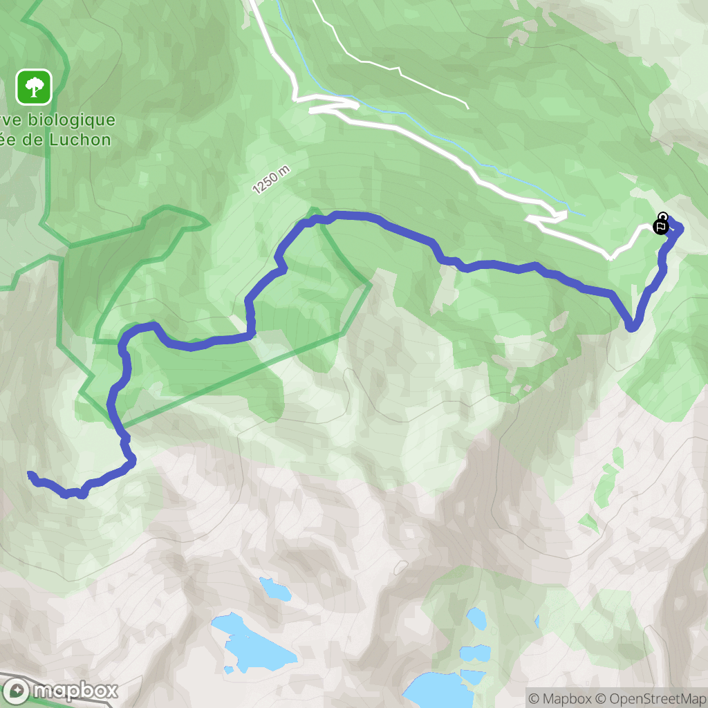Bagnères-de-Luchon : carte du parcours de randonnée - France