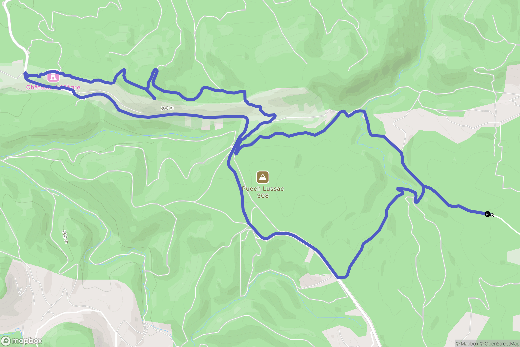 Fons-sur-Lussan : carte du parcours de randonnée - France