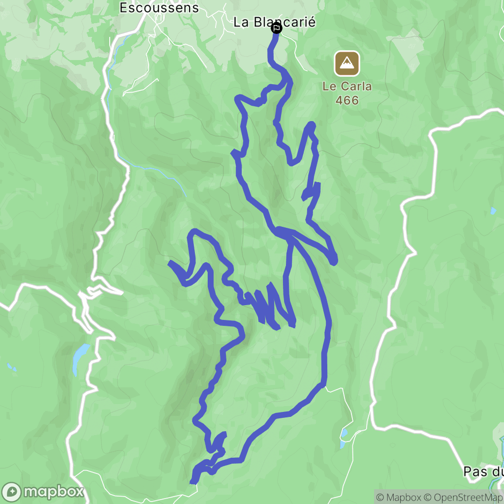 Escoussens : carte du parcours de randonnée - France