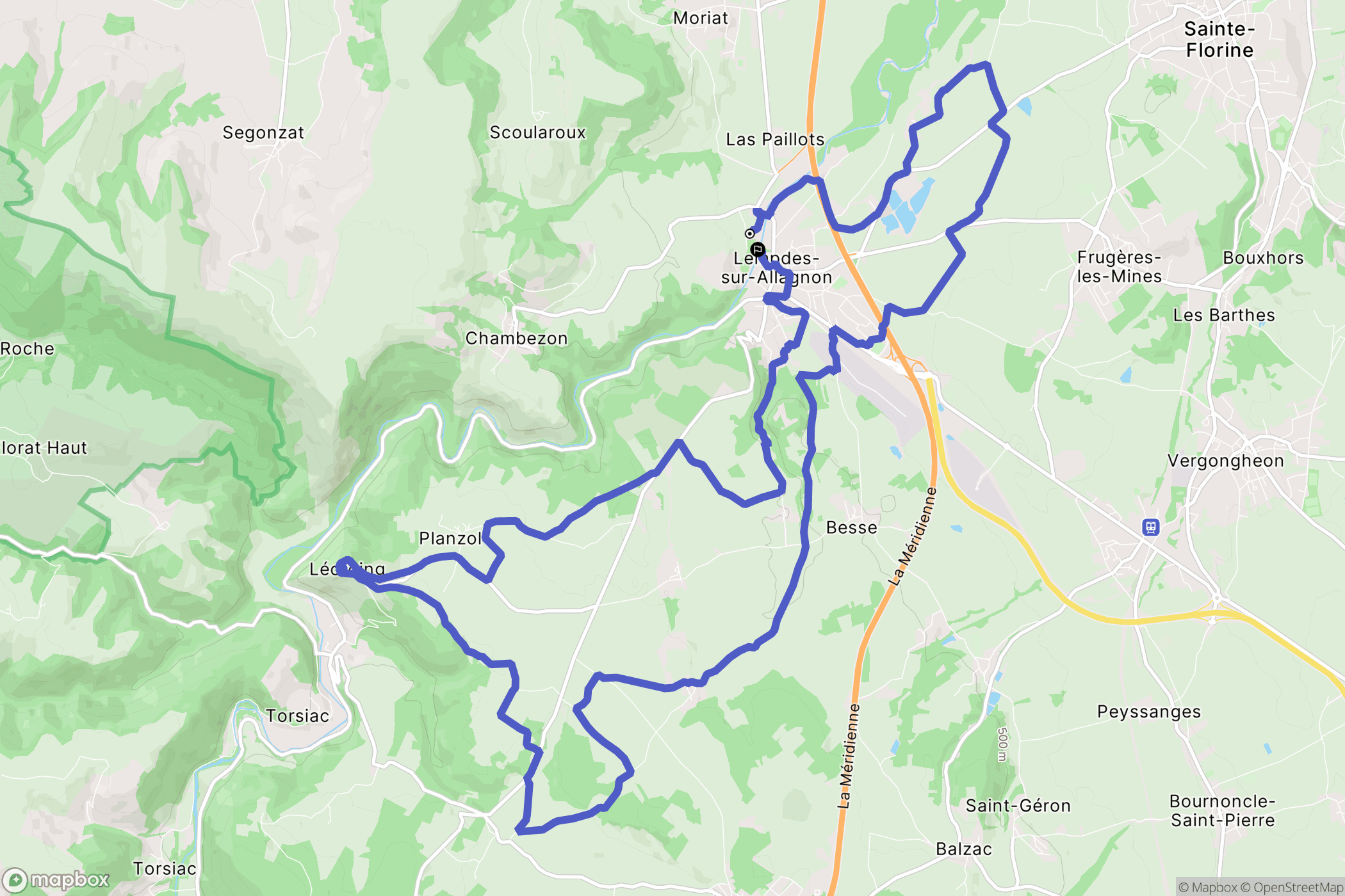 Lempdes-sur-Allagnon : carte du parcours de randonnée - France
