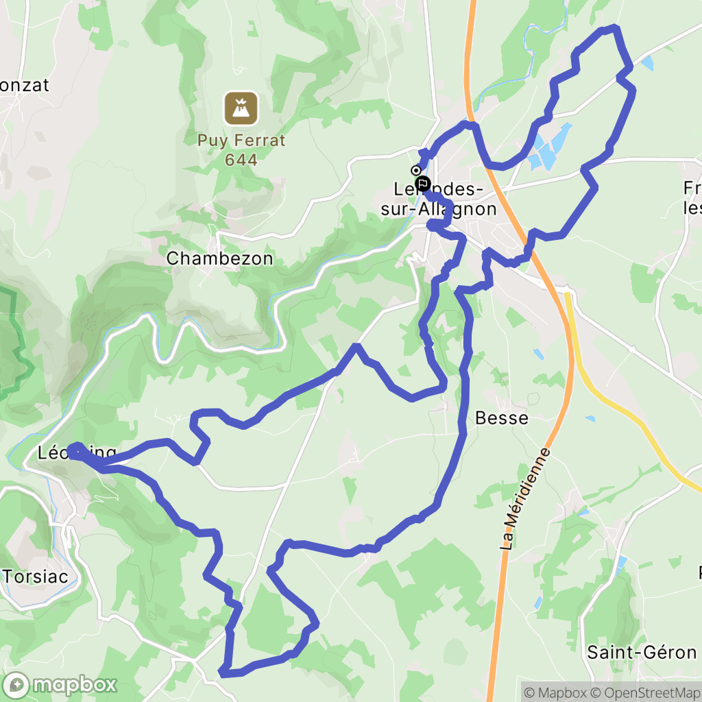Lempdes-sur-Allagnon : carte du parcours de randonnée - France