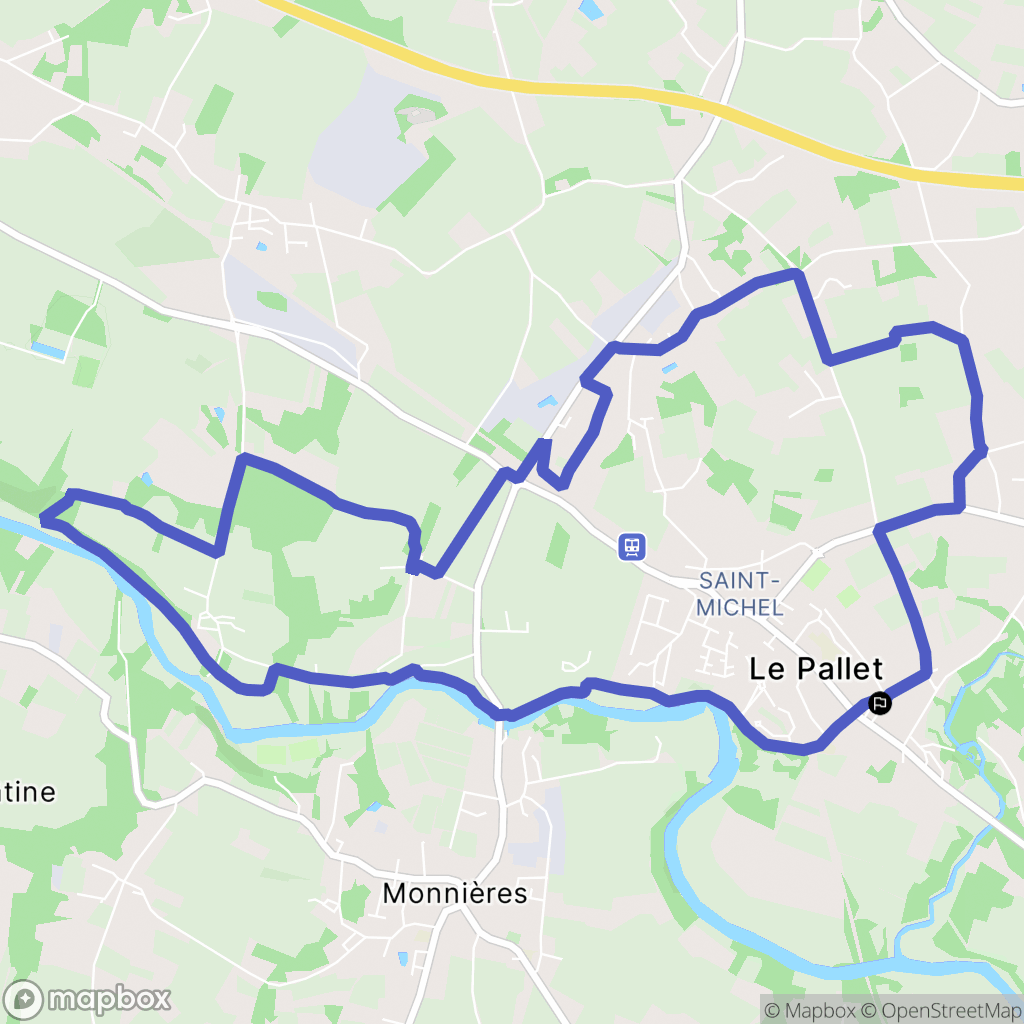 Le Pallet : carte du parcours de randonnée - France