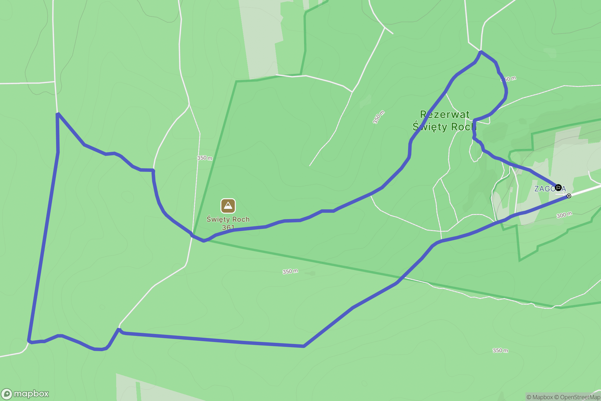 Krasnobród: mapa trasy - Poland