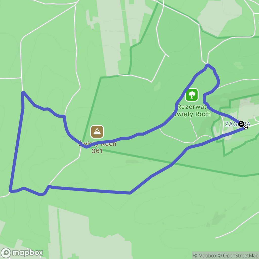 Krasnobród: mapa trasy - Poland