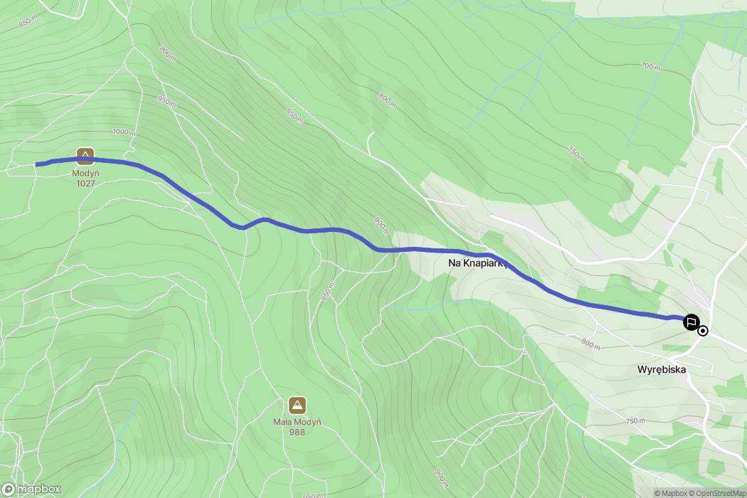 Młyńczyska: mapa trasy - Poland