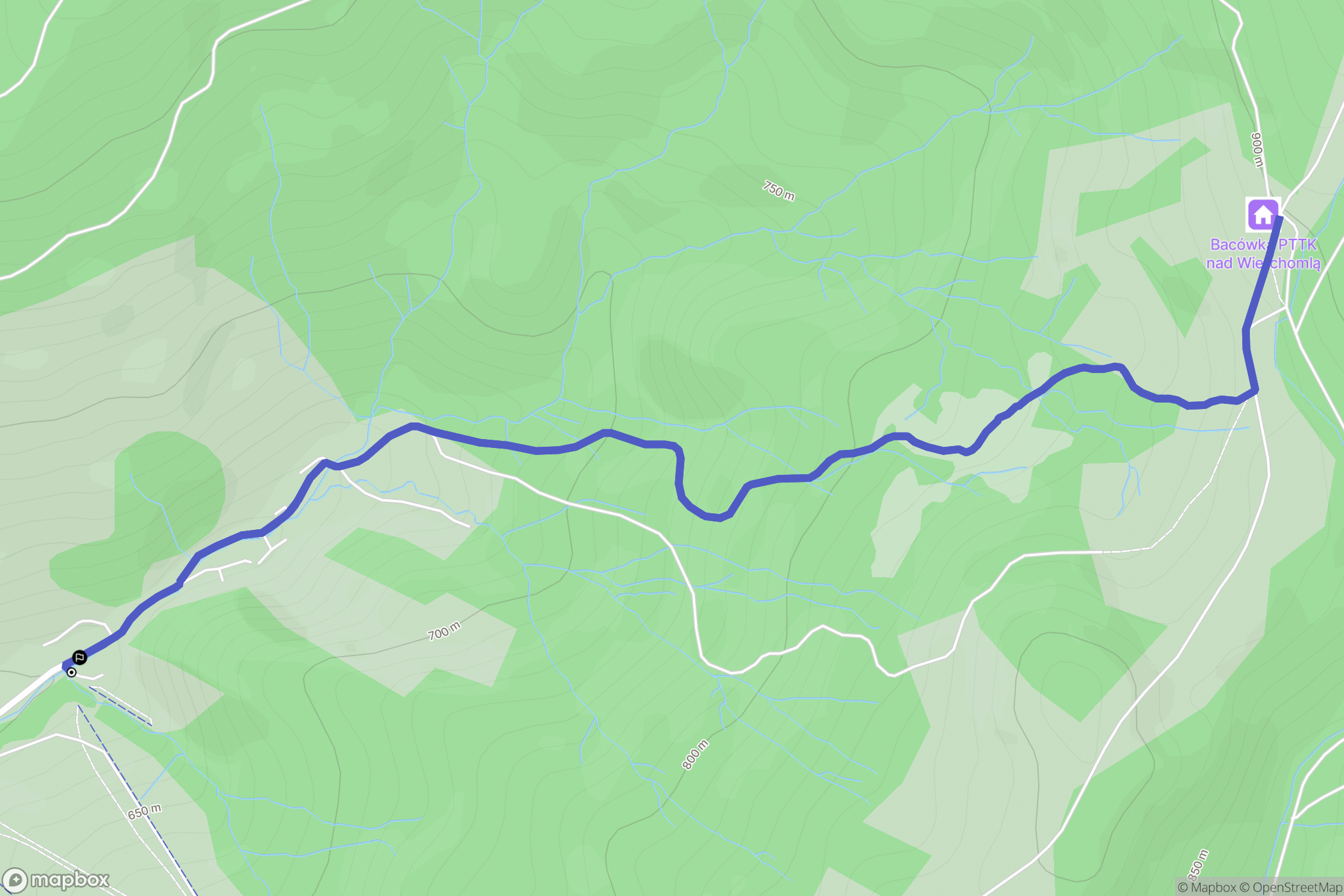 Wierchomla Mała: mapa trasy - Poland