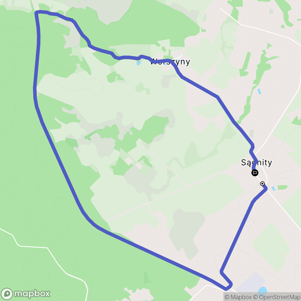 Sągnity: mapa trasy - Poland