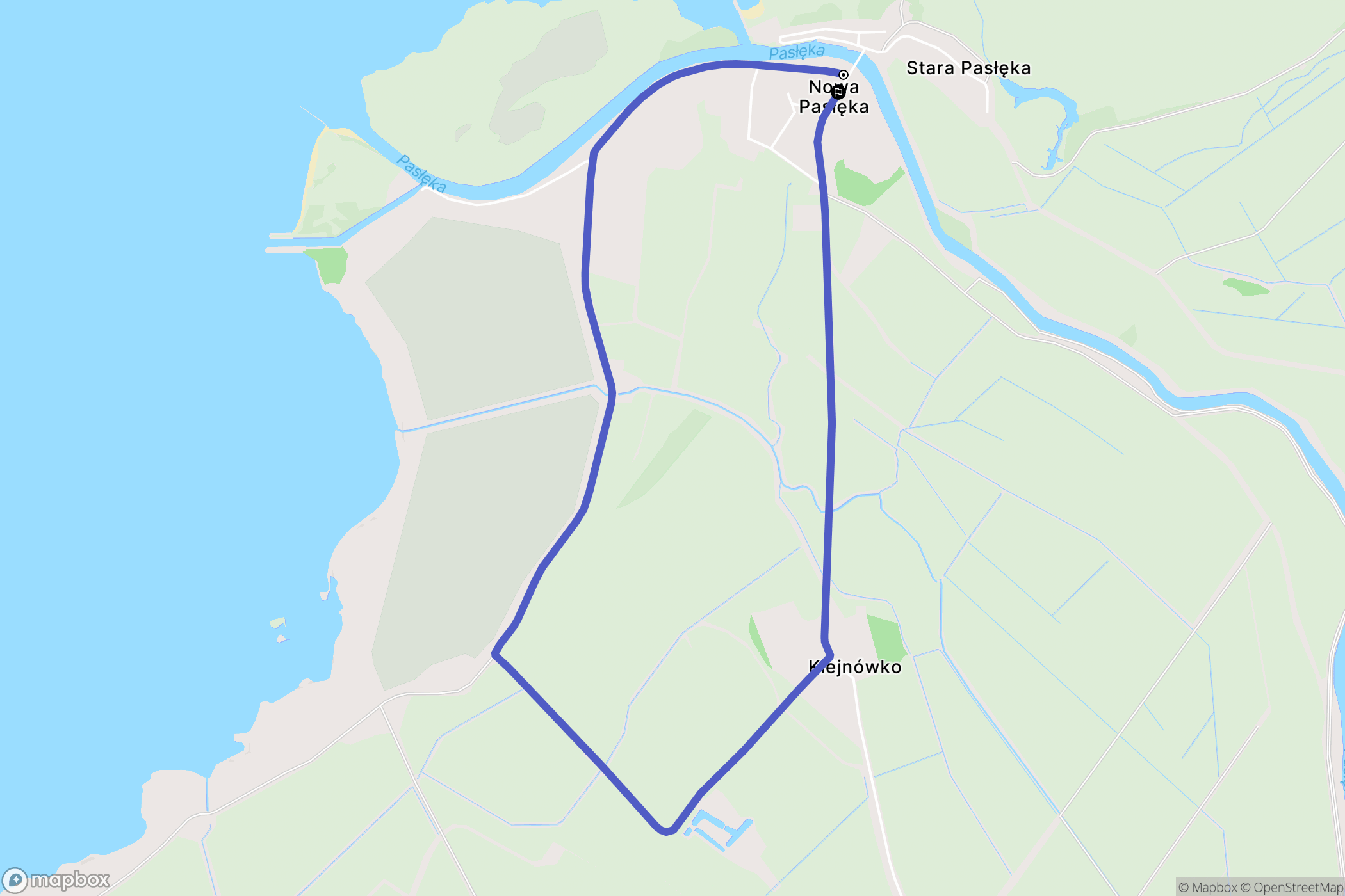 Nowa Pasłęka: mapa trasy - Poland
