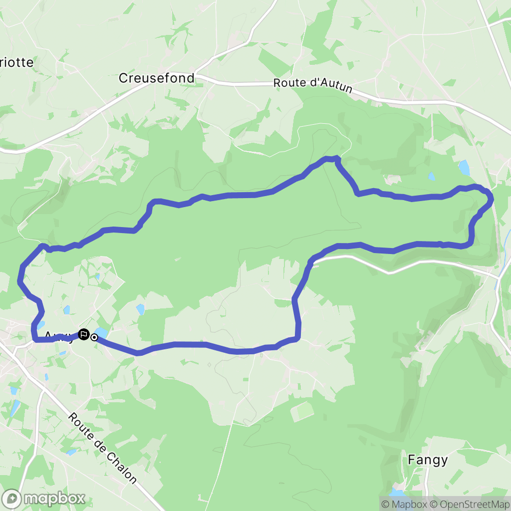 Auxy : carte du parcours de randonnée - France