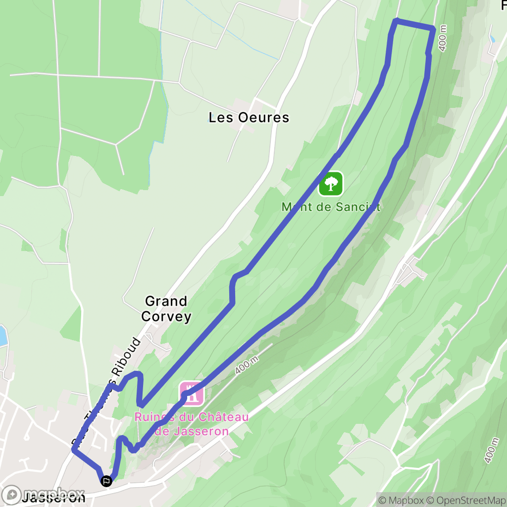 Jasseron : carte du parcours de randonnée - France
