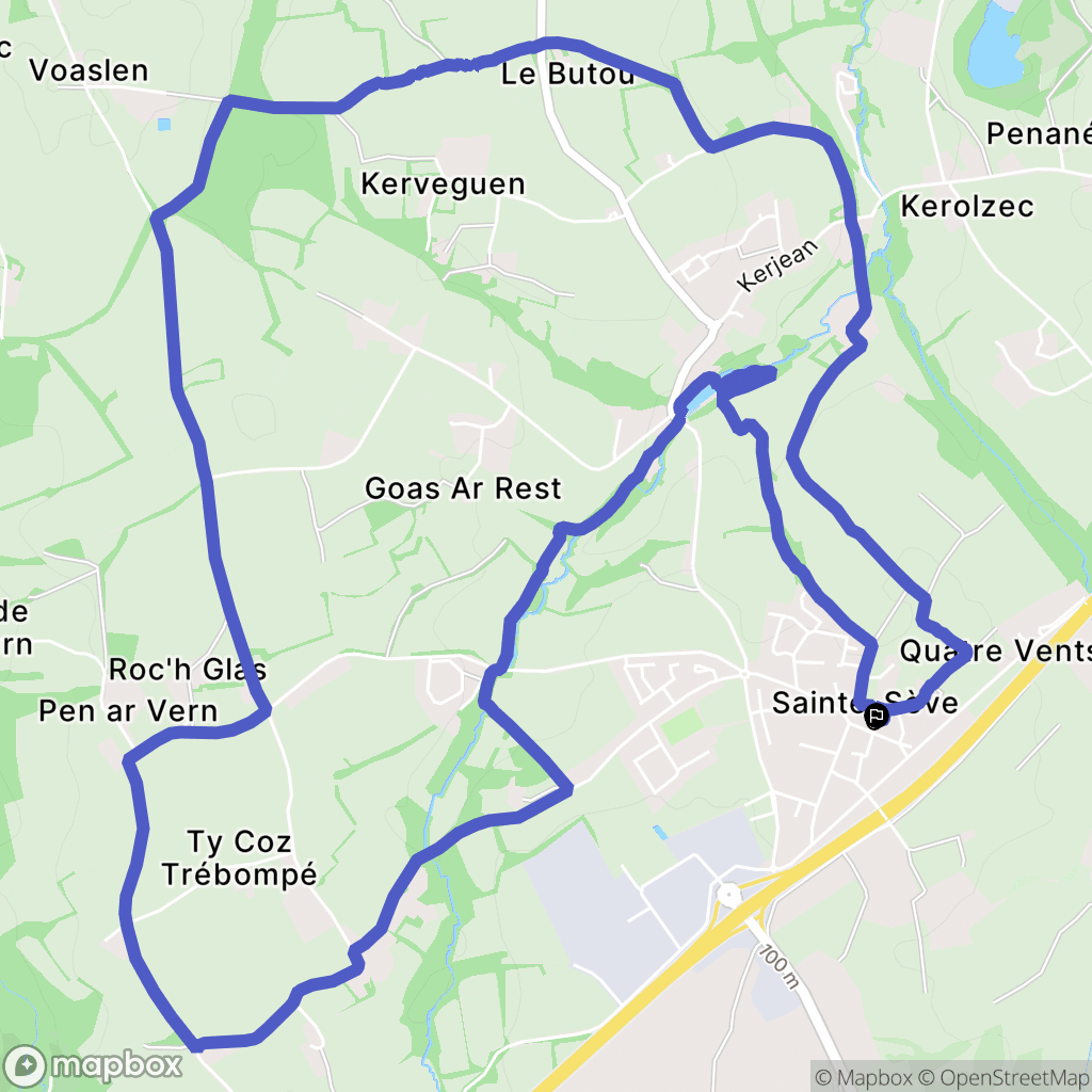 Sainte-Sève : carte du parcours de randonnée - France