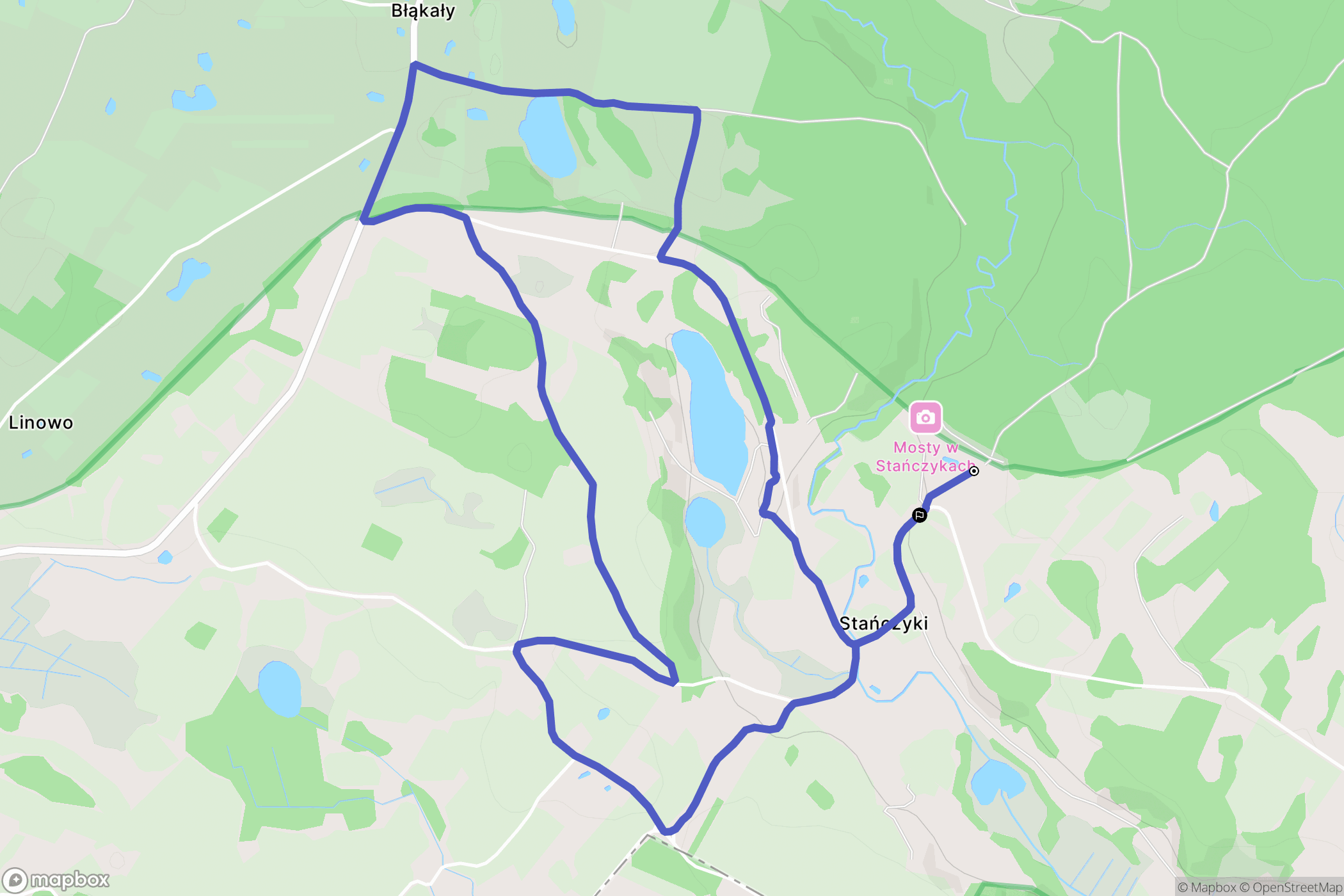 Stańczyki: mapa trasy - Poland