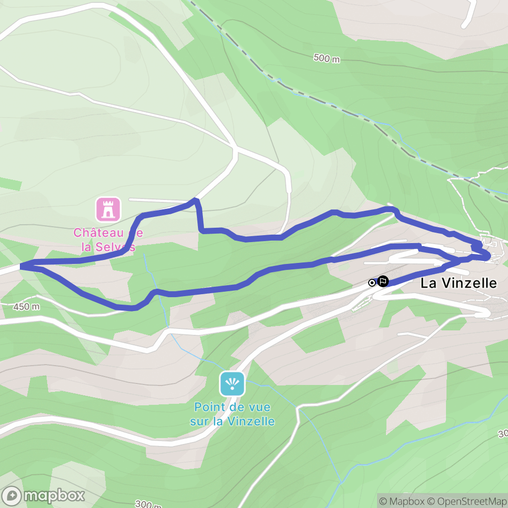 Conques-en-Rouergue : carte du parcours de randonnée - France