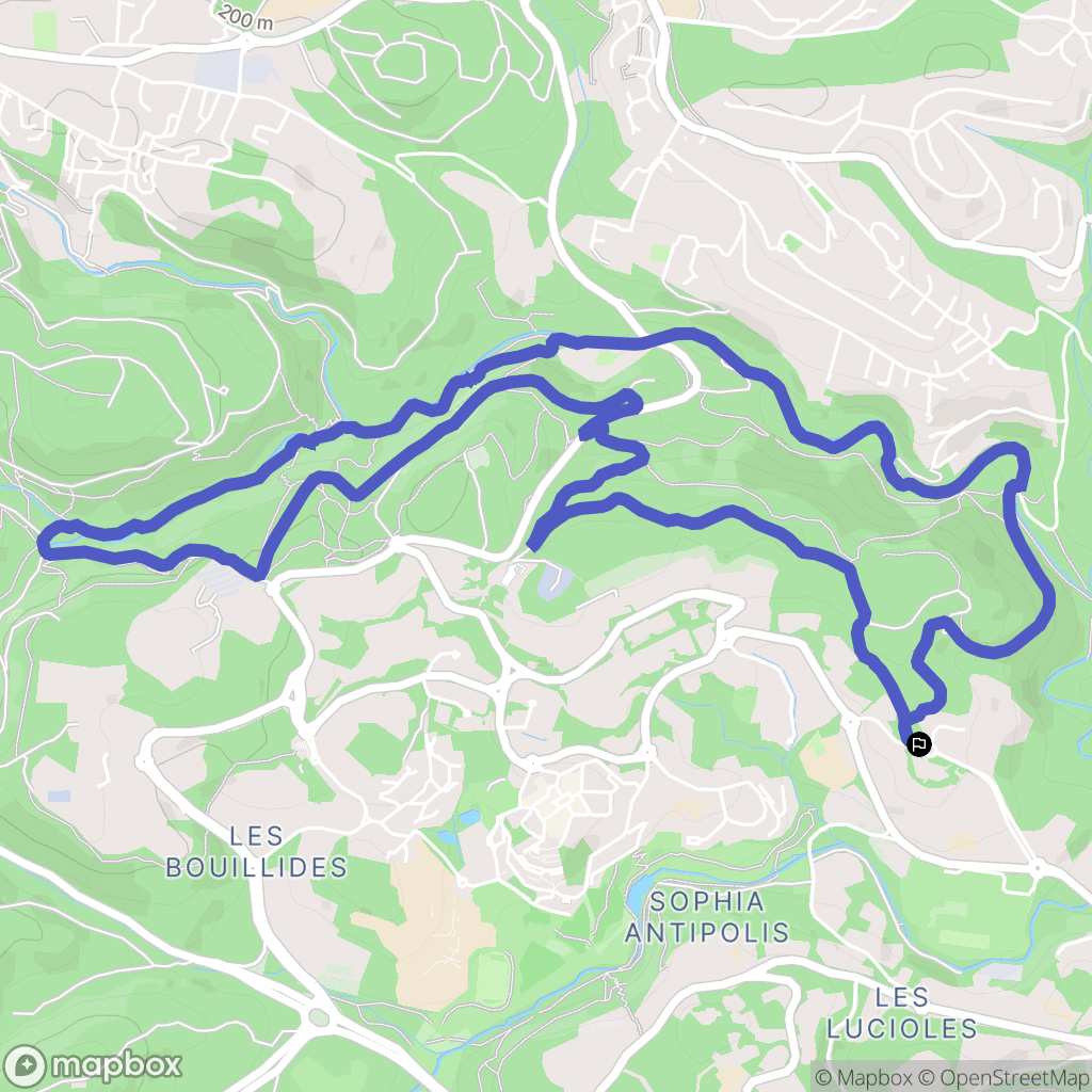 Biot : carte du parcours de randonnée - France