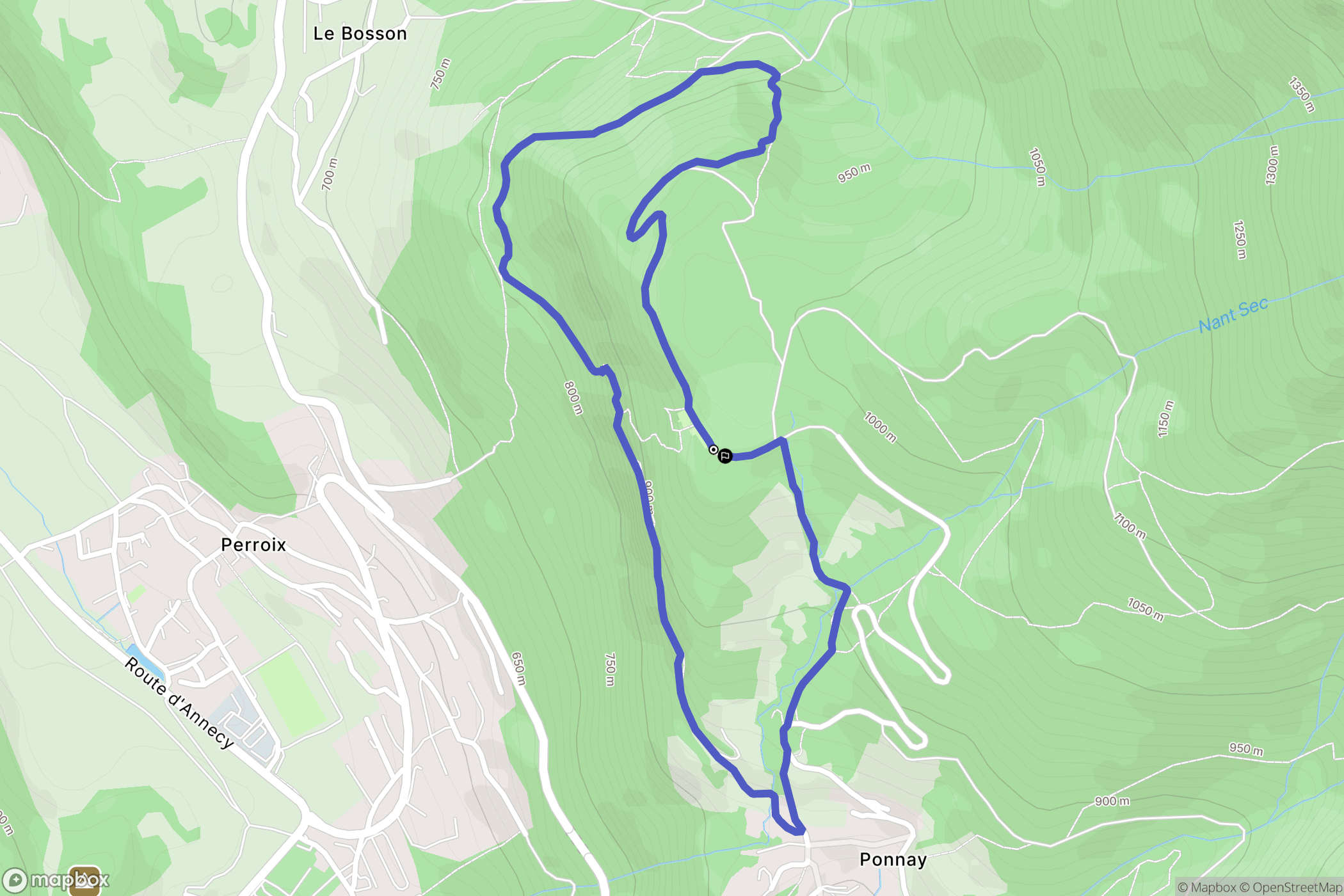 Talloires-Montmin : carte du parcours de randonnée - France