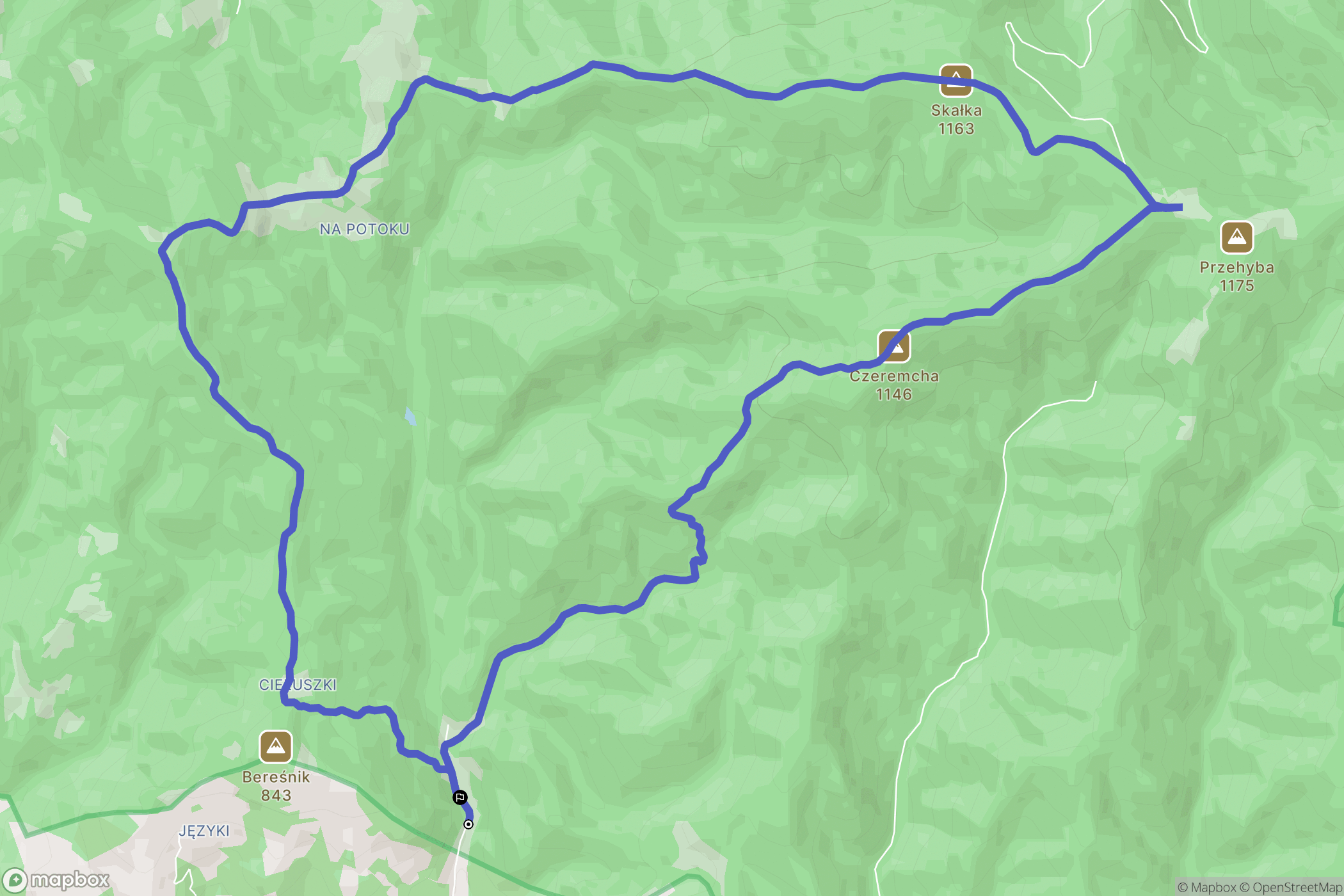Szczawnica: mapa trasy - Poland