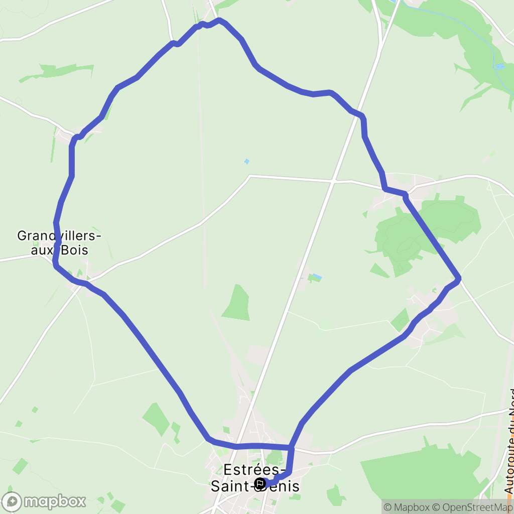 Estrées-Saint-Denis : carte du parcours de randonnée - France