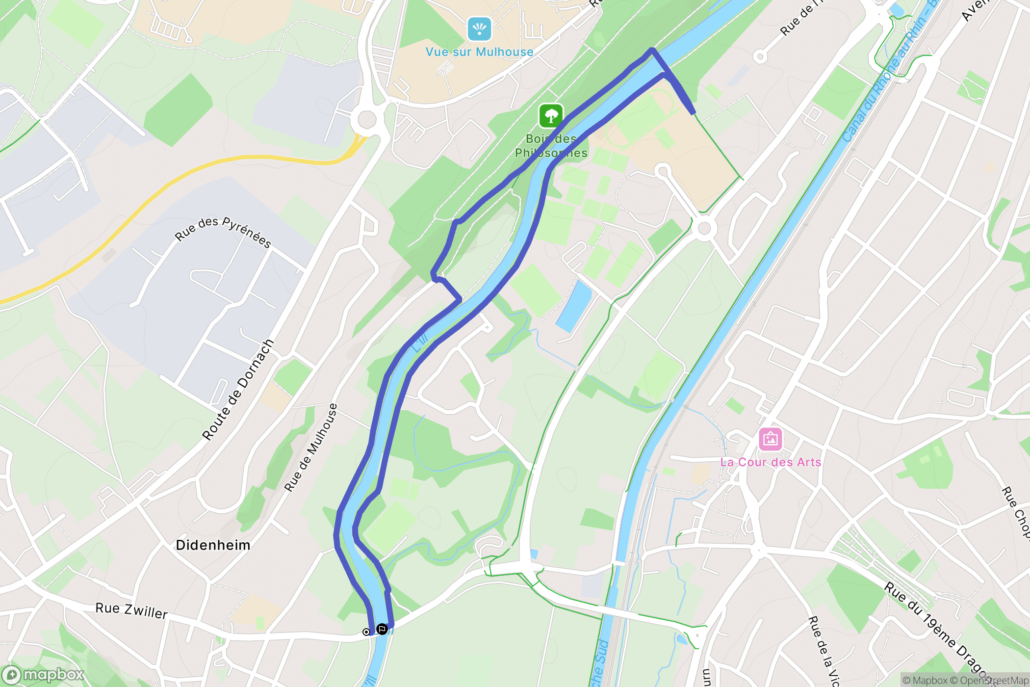 Brunstatt-Didenheim : carte du parcours de randonnée - France