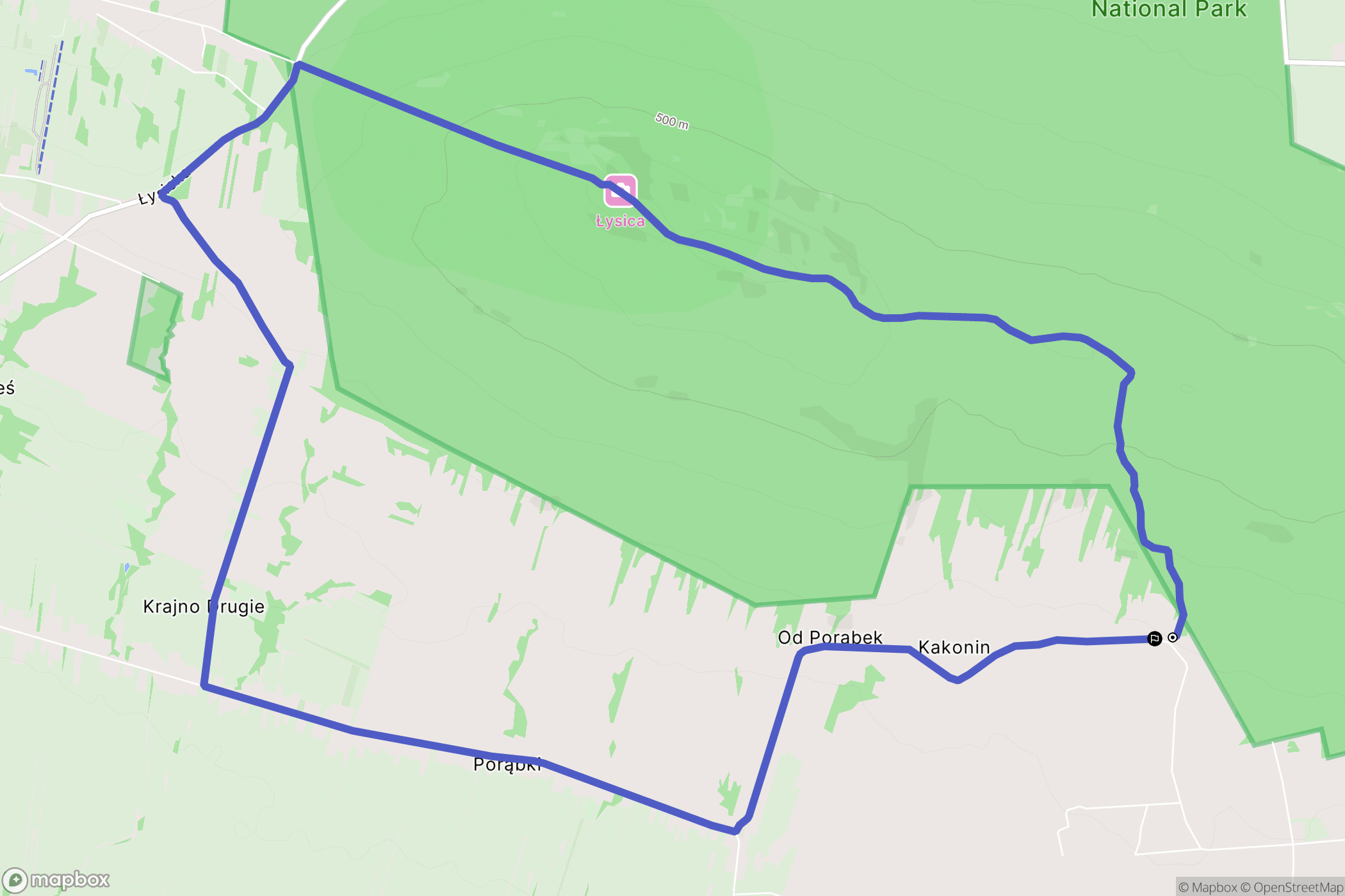 Kakonin: mapa trasy - Poland