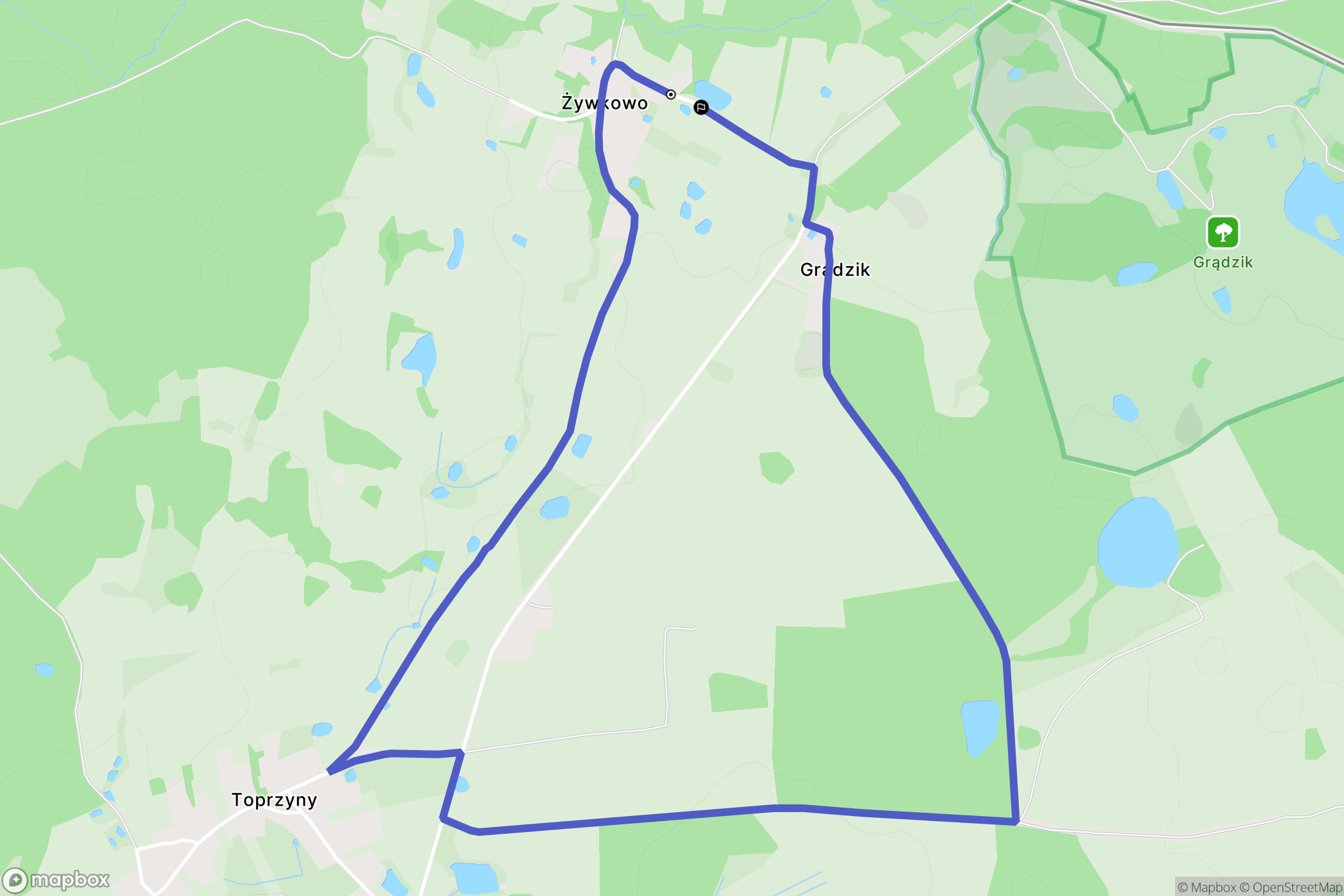 Żywkowo: mapa trasy - Poland