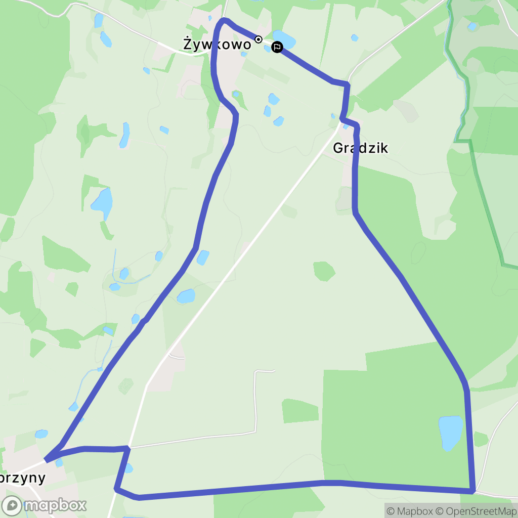 Żywkowo: mapa trasy - Poland