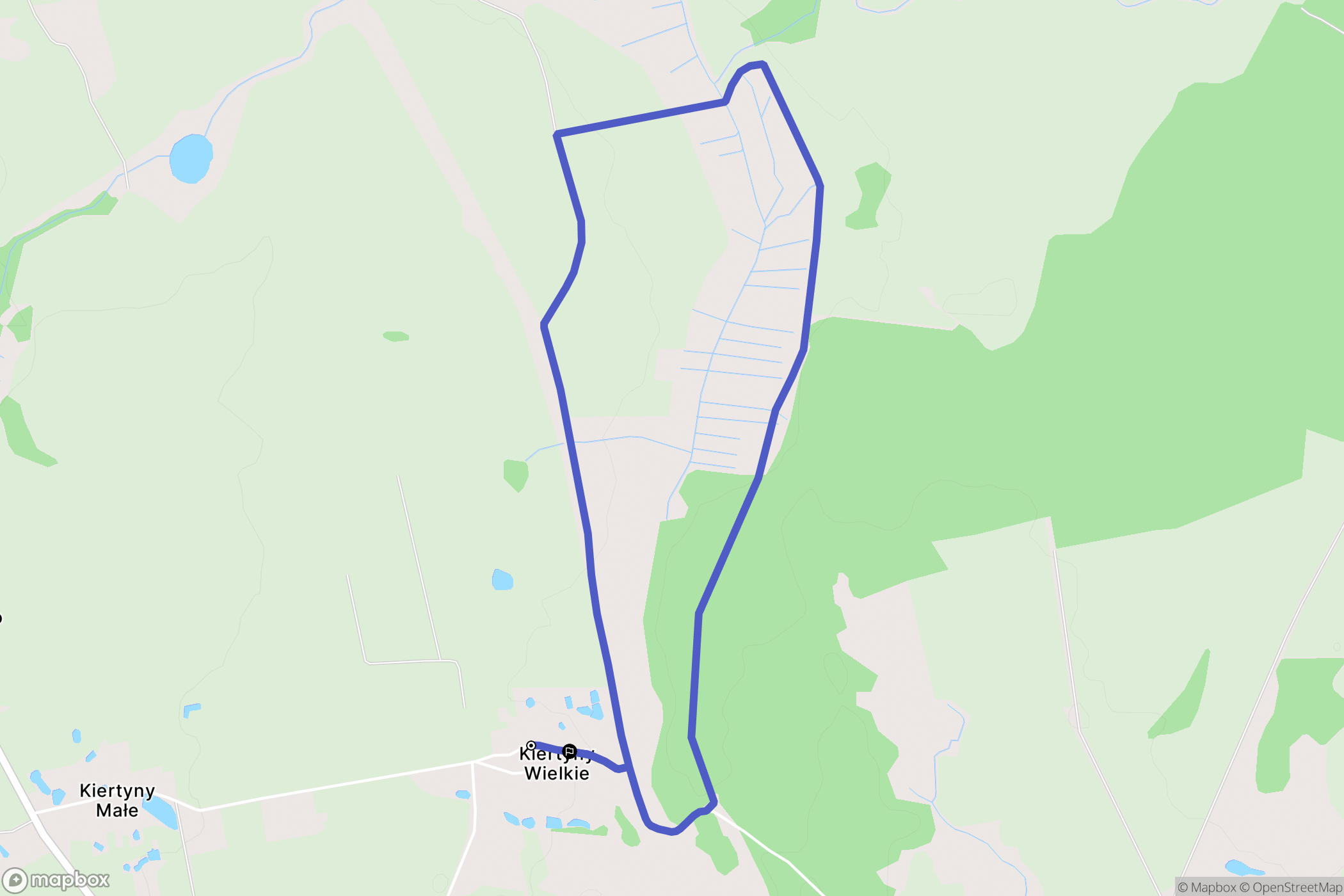 Kiertyny Wielkie: mapa trasy - Poland