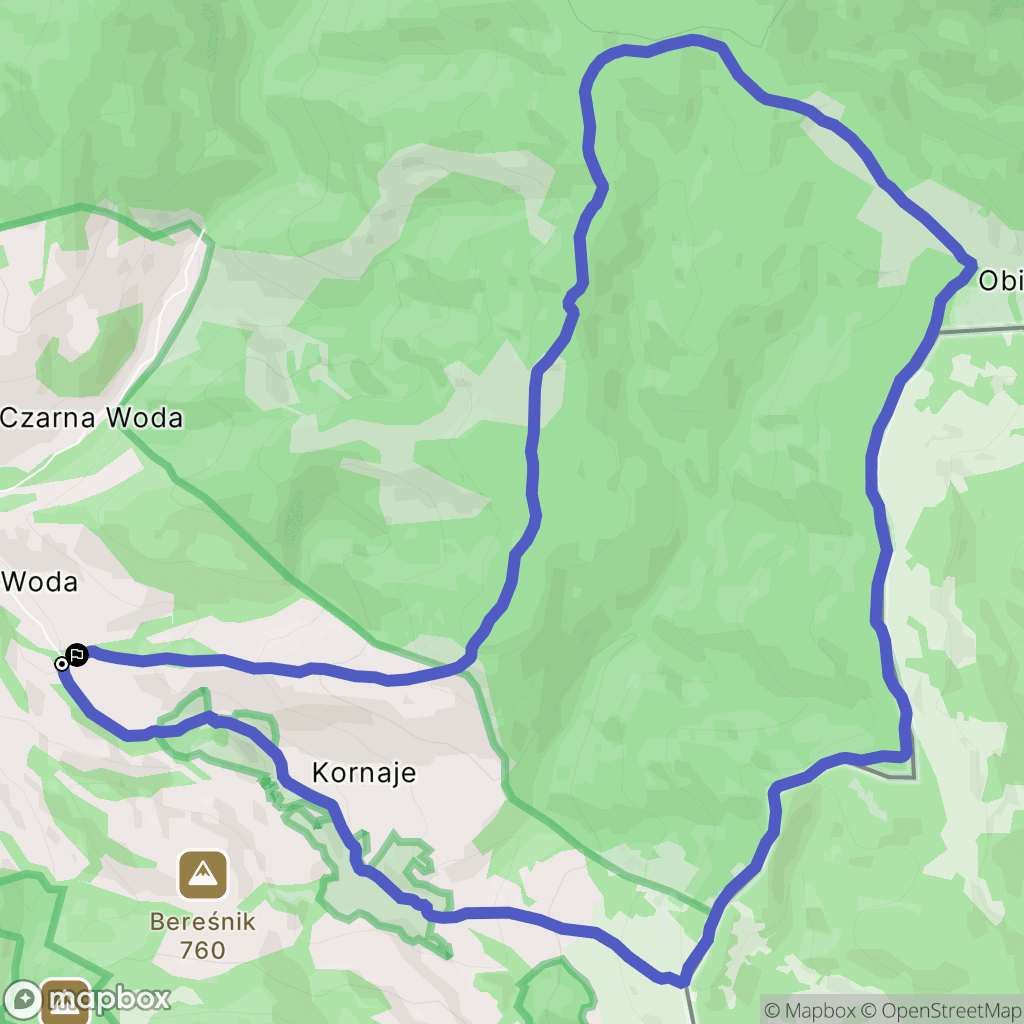 Jaworki: mapa trasy - Poland