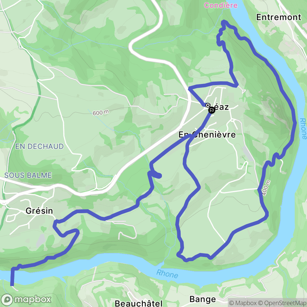 Léaz : carte du parcours de randonnée - France