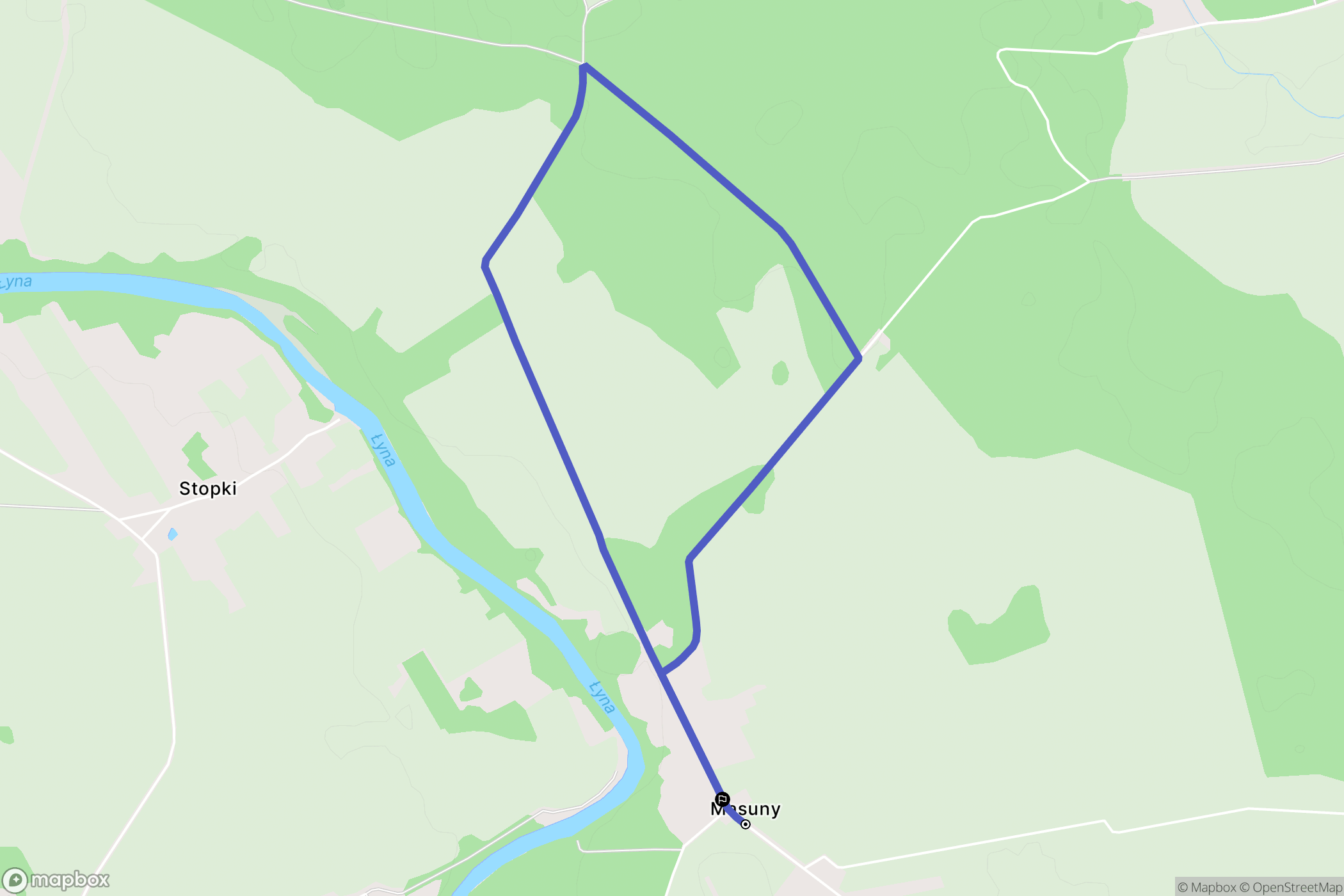 Masuny: mapa trasy - Poland